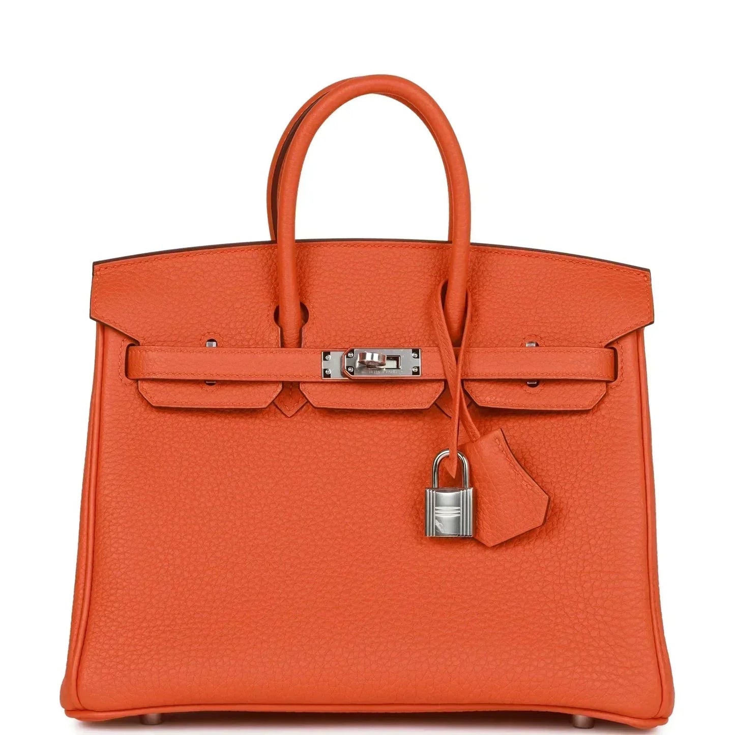 Luxury Hermes Birkin 25 Orange Togo Palladium Hardware