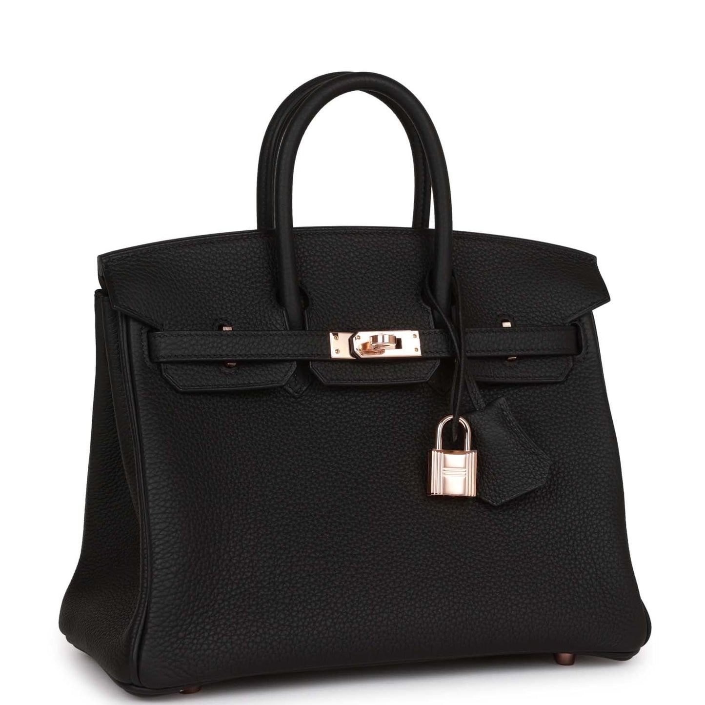 Luxury Hermes Birkin 25 Black Togo Rose Gold Hardware