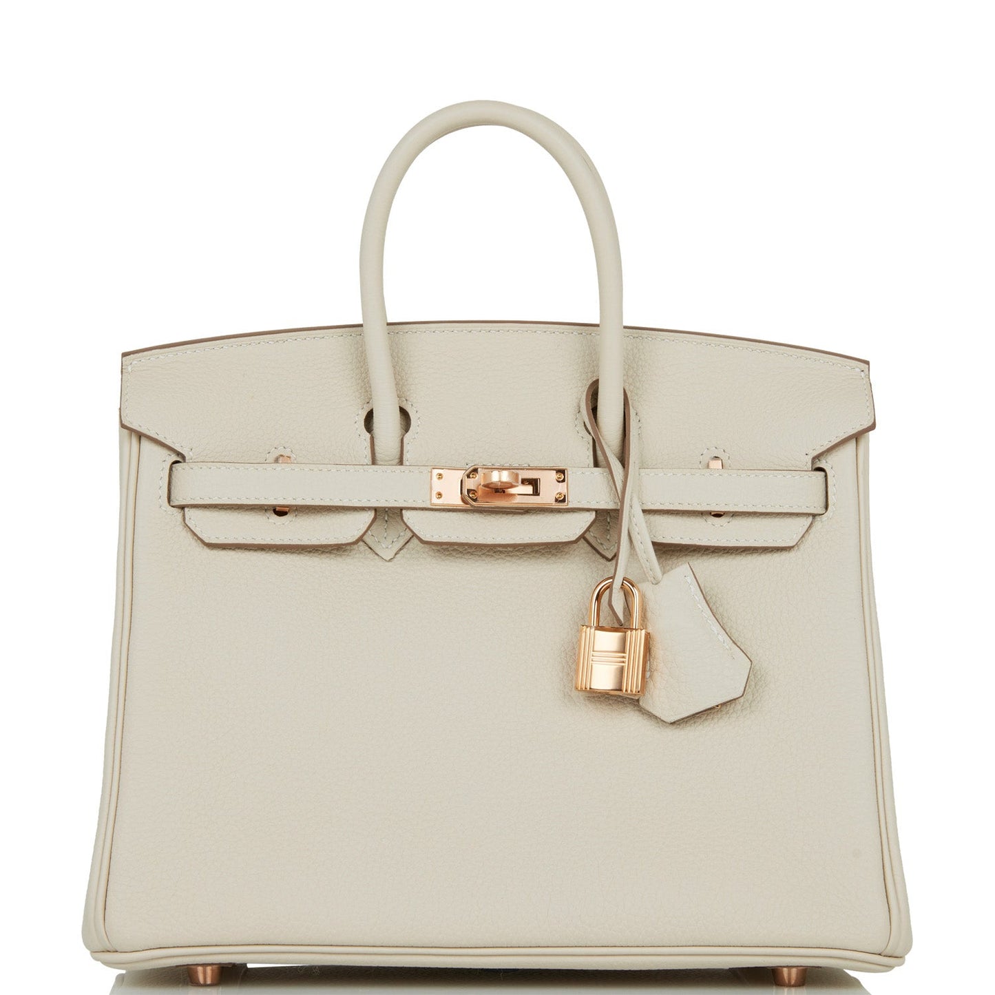 Hermes Birkin 25 Craie Togo Rose Gold Hardware