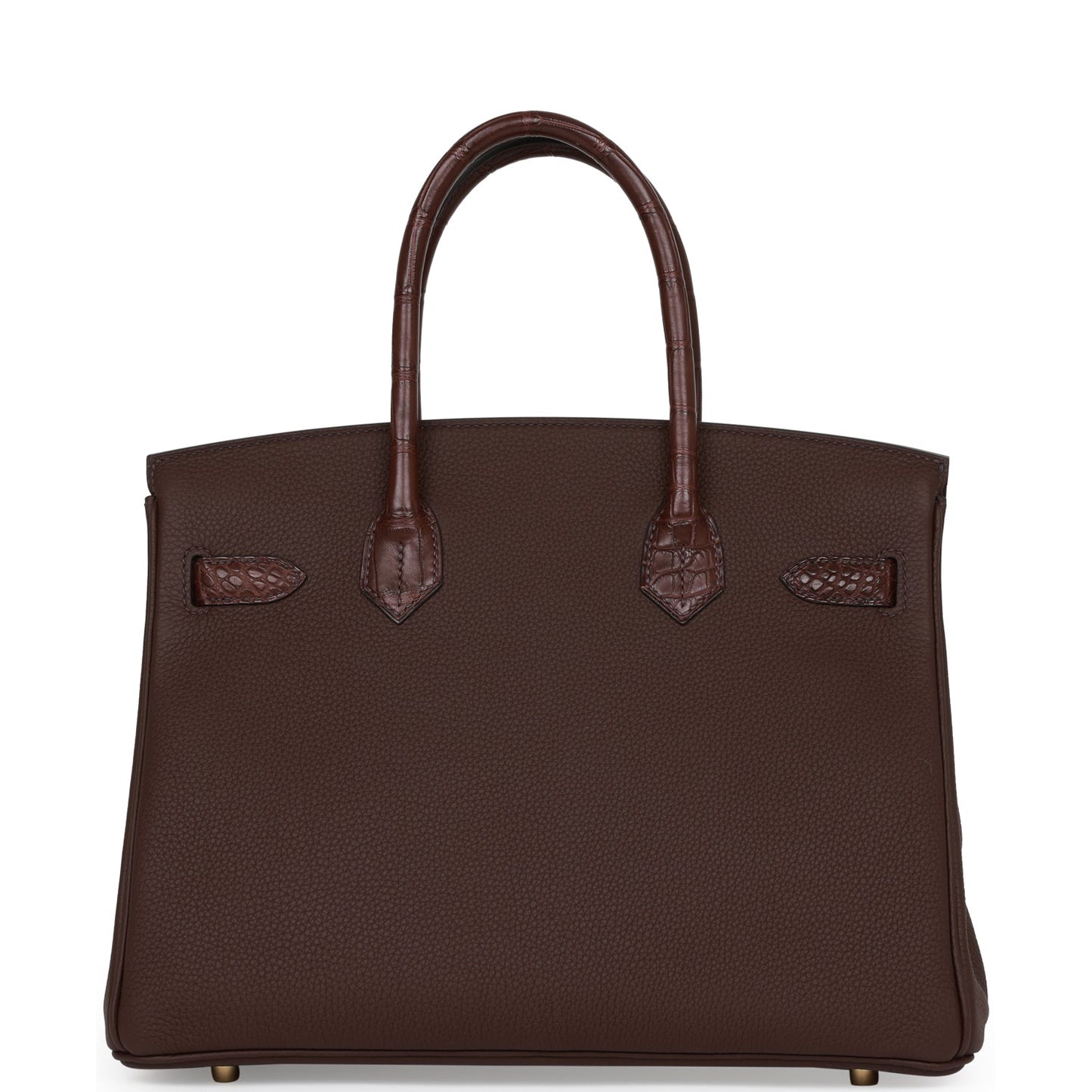 Hermes Birkin 30 Rouge Sellier Matte Alligator and Togo Touch Gold Hardware
