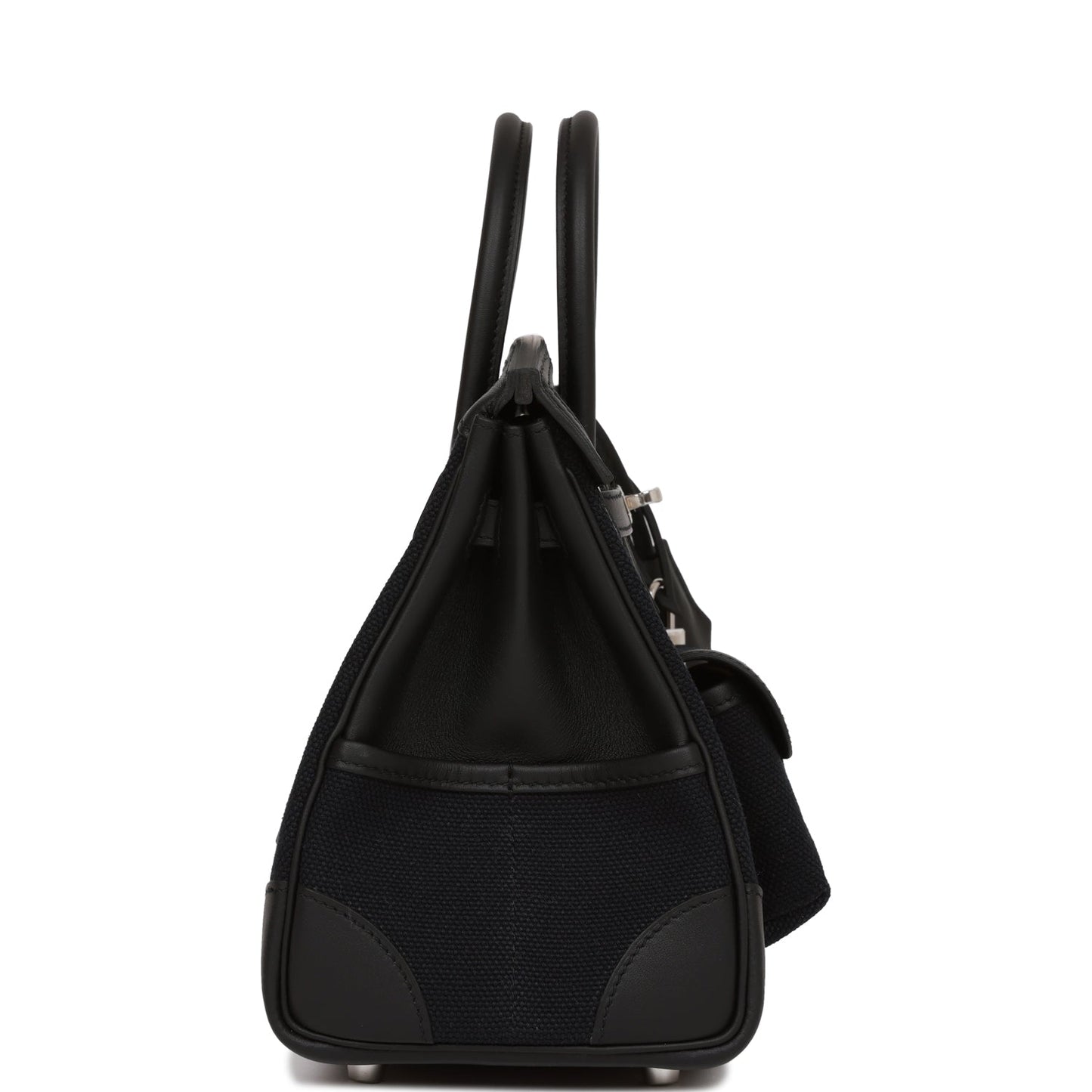 Hermes Birkin 25 Cargo Black Swift and Toile Canvas Palladium Hardware