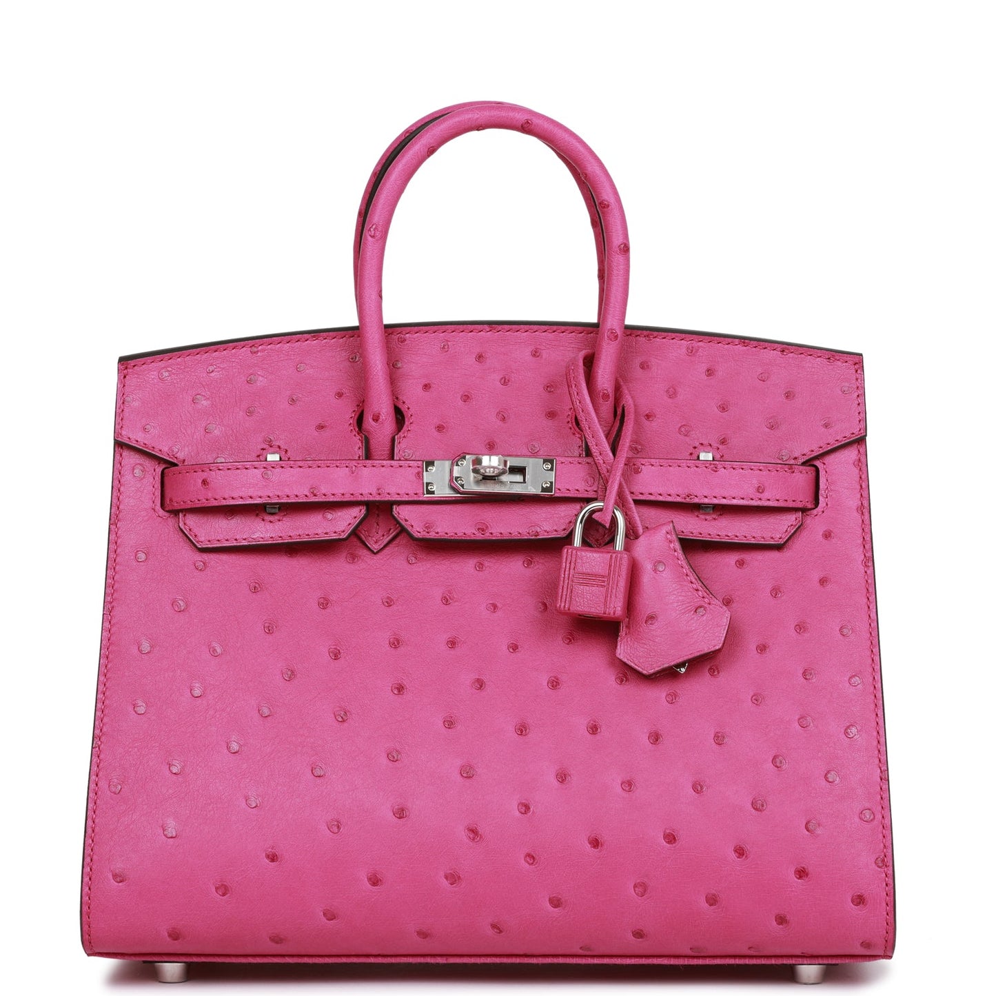 Hermes Birkin 25 Sellier Rose Pourpre Ostrich Palladium Hardware