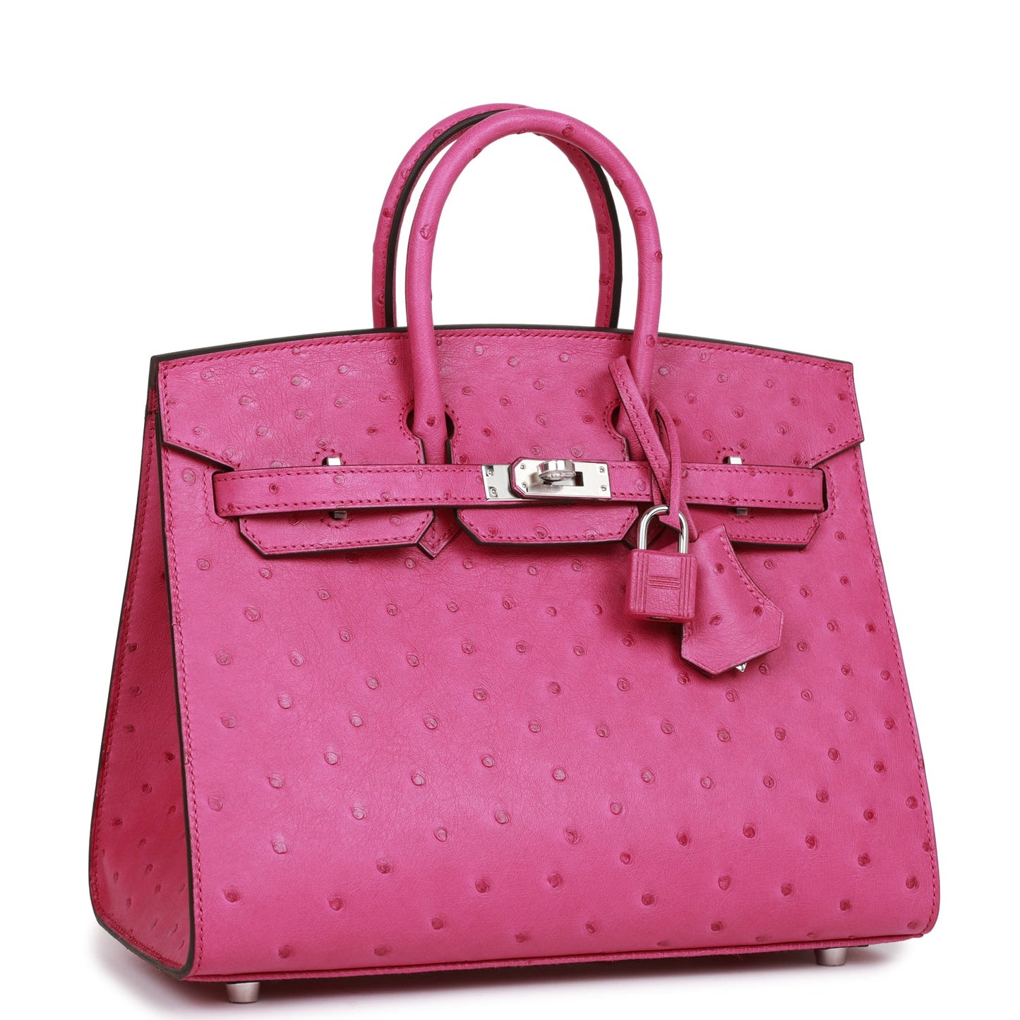 Hermes Birkin 25 Sellier Rose Pourpre Ostrich Palladium Hardware