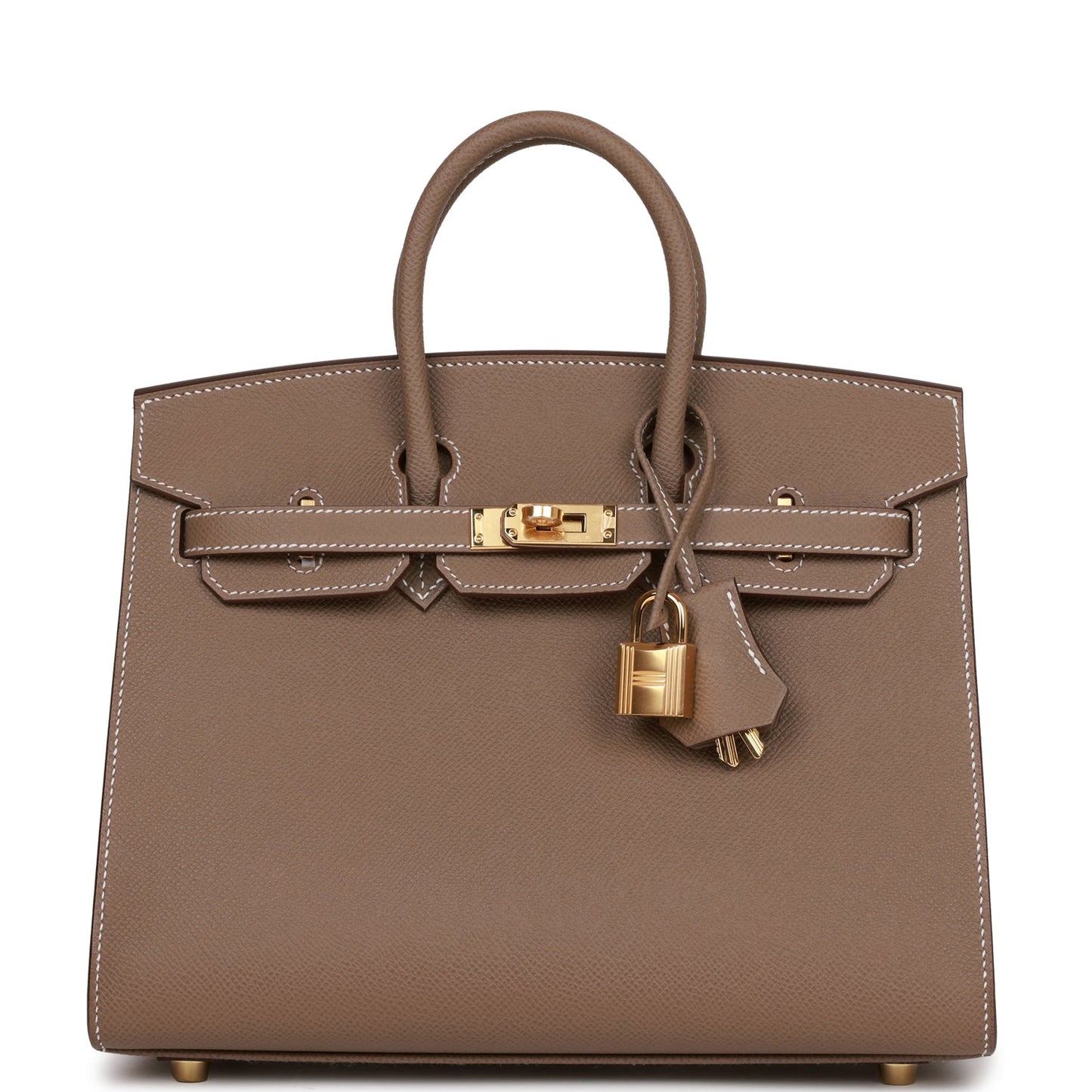 Hermes Birkin 25 Sellier Etoupe Epsom Gold Hardware