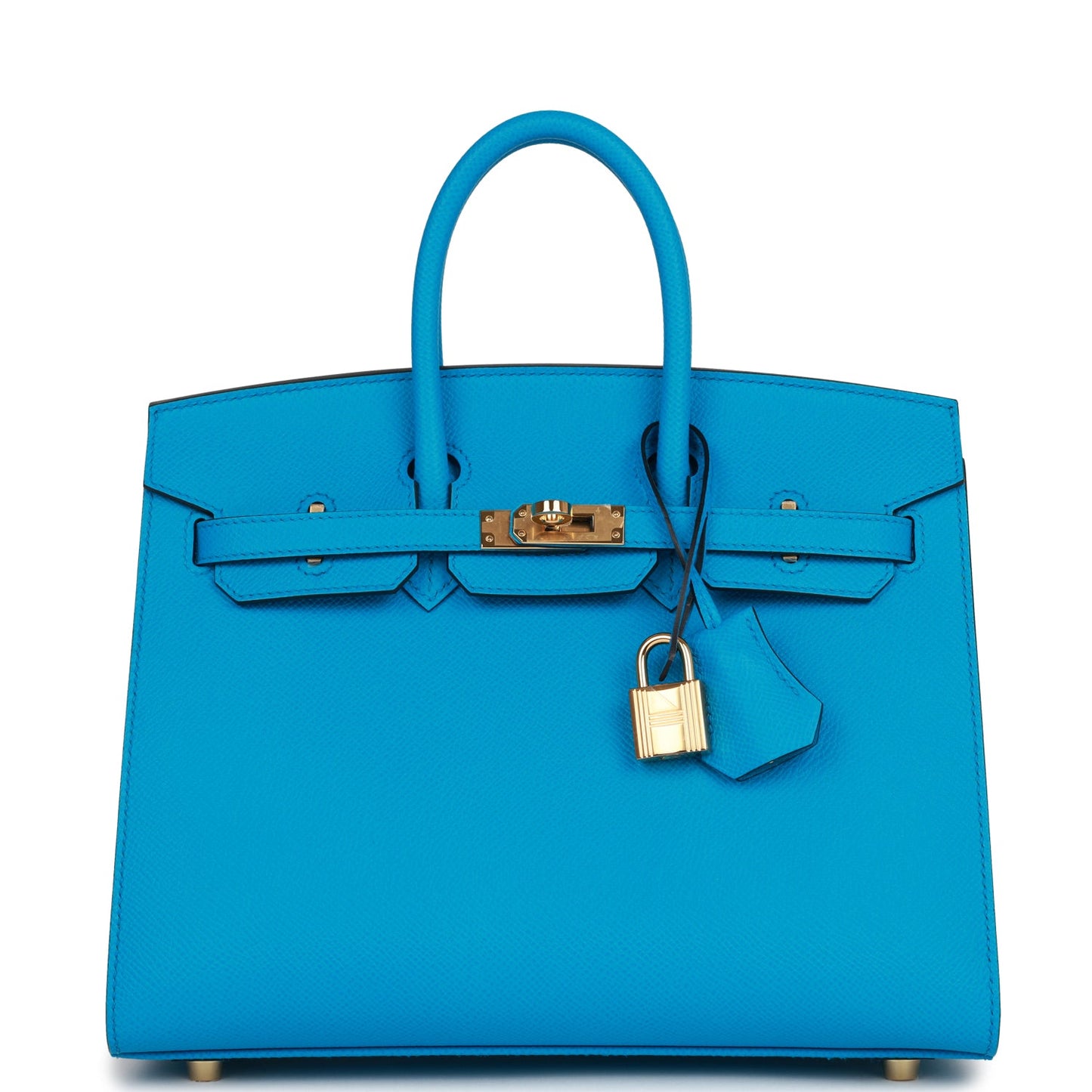 Hermes Birkin 25 Sellier Bleu Frida Epsom Gold Hardware
