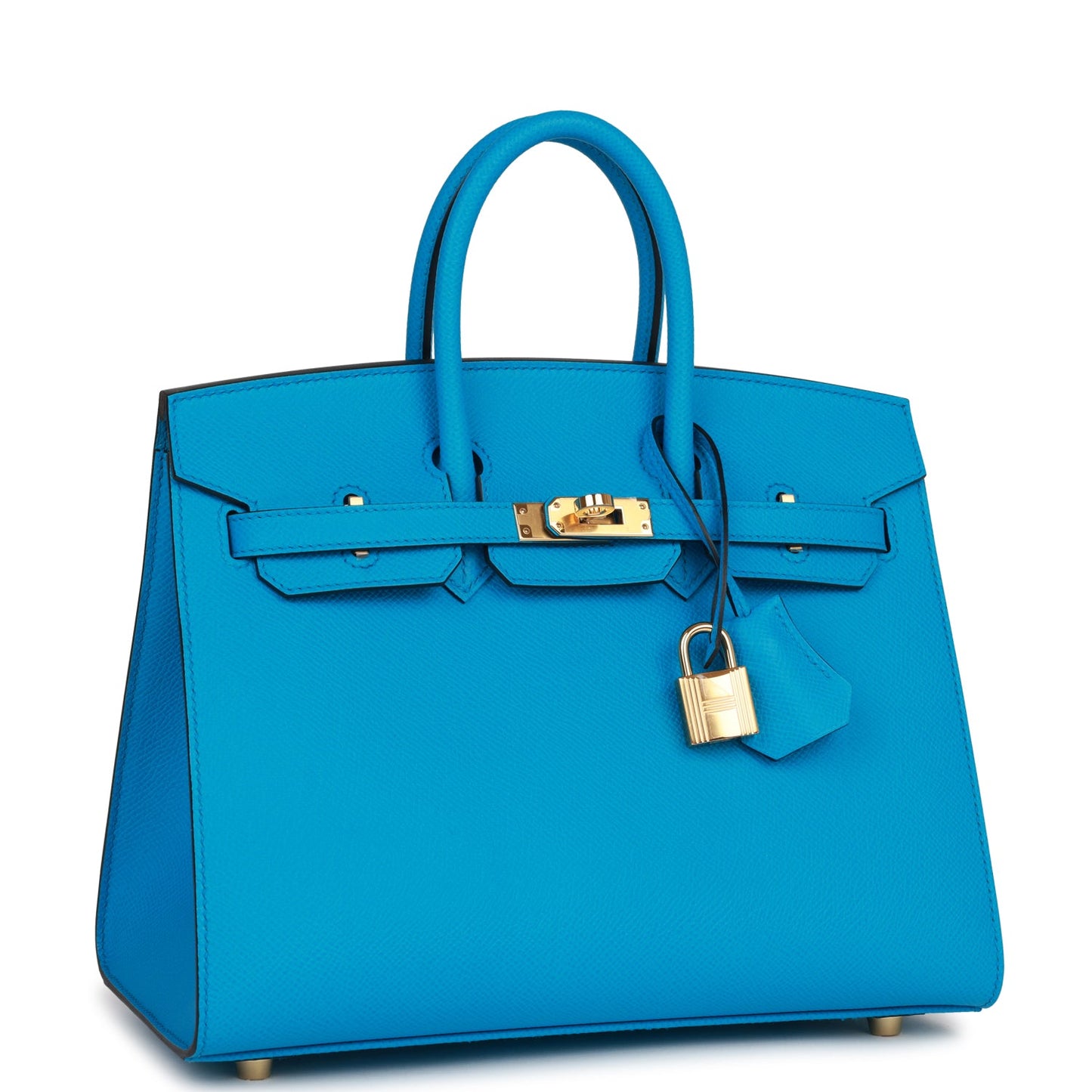 Hermes Birkin 25 Sellier Bleu Frida Epsom Gold Hardware