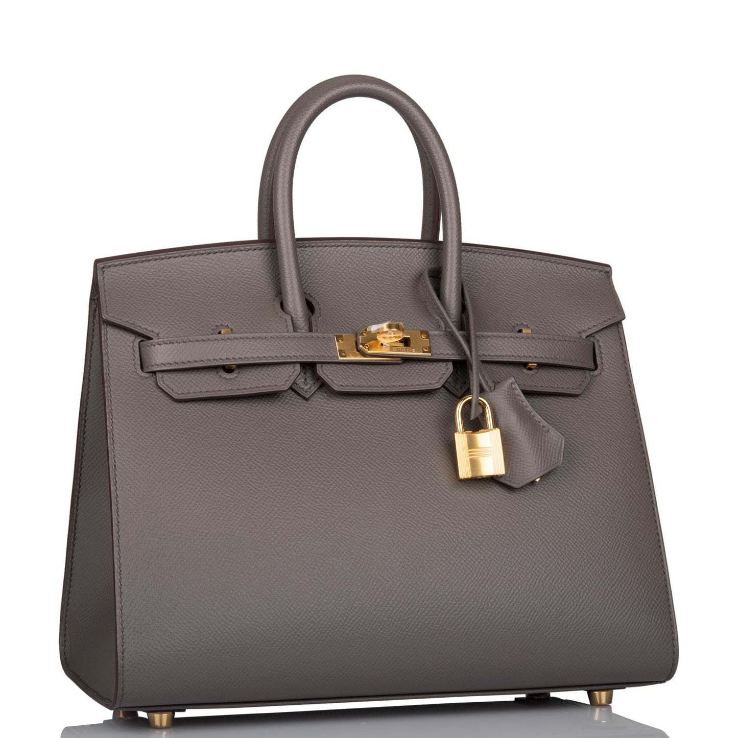 Hermes Birkin 25 Sellier Etain Epsom Gold Hardware