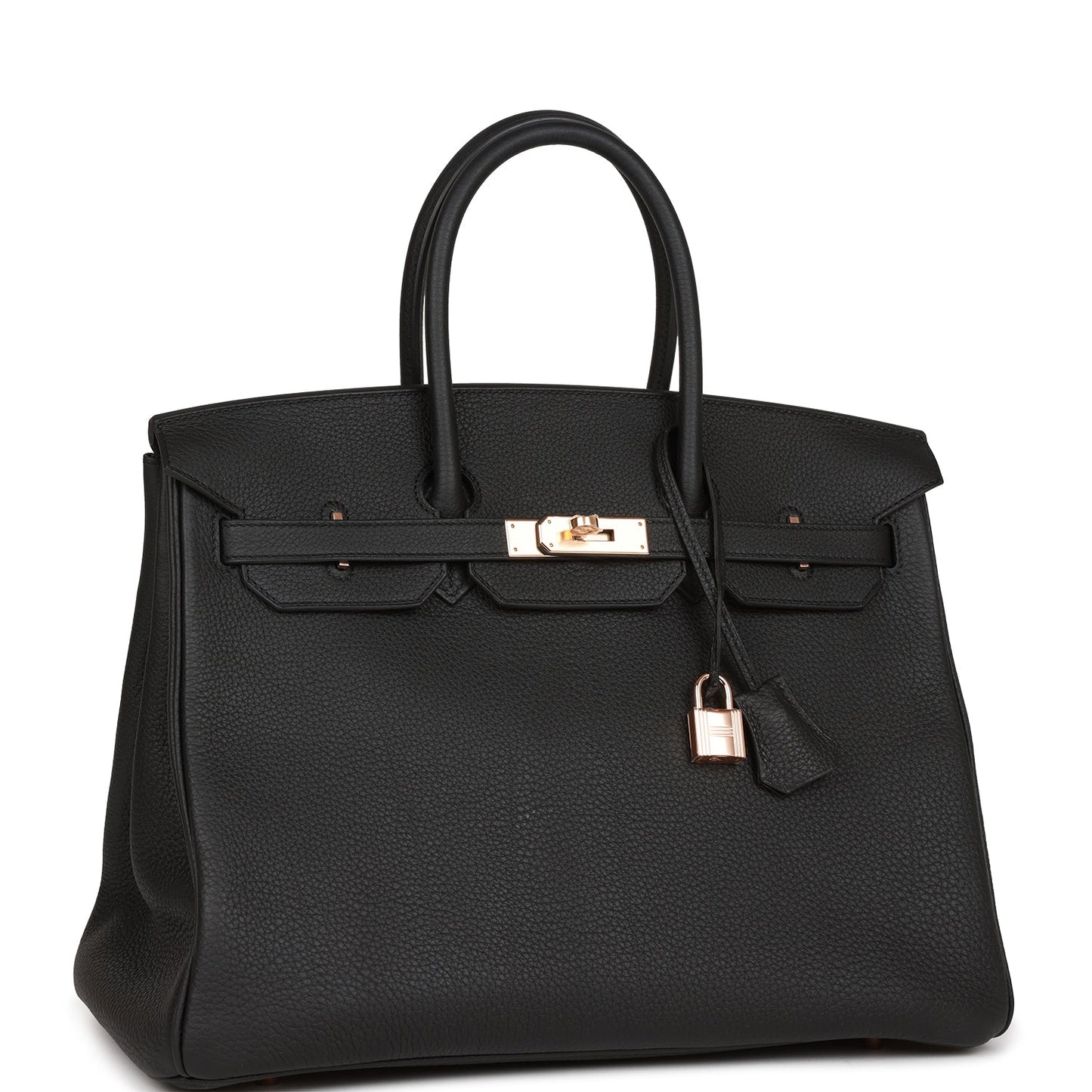 Luxury Hermes Birkin 35 Black Togo Rose Gold Hardware
