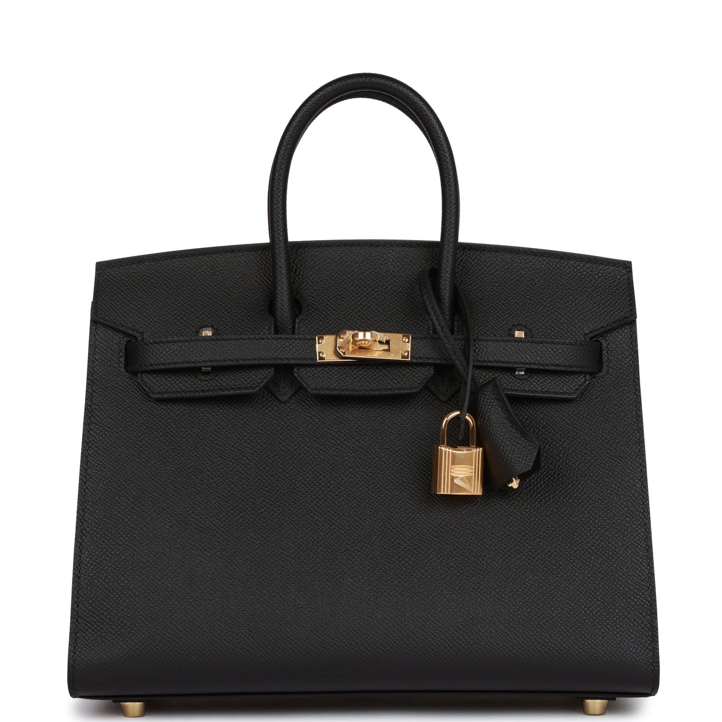 Hermes Birkin 25 Sellier Black Epsom Gold Hardware