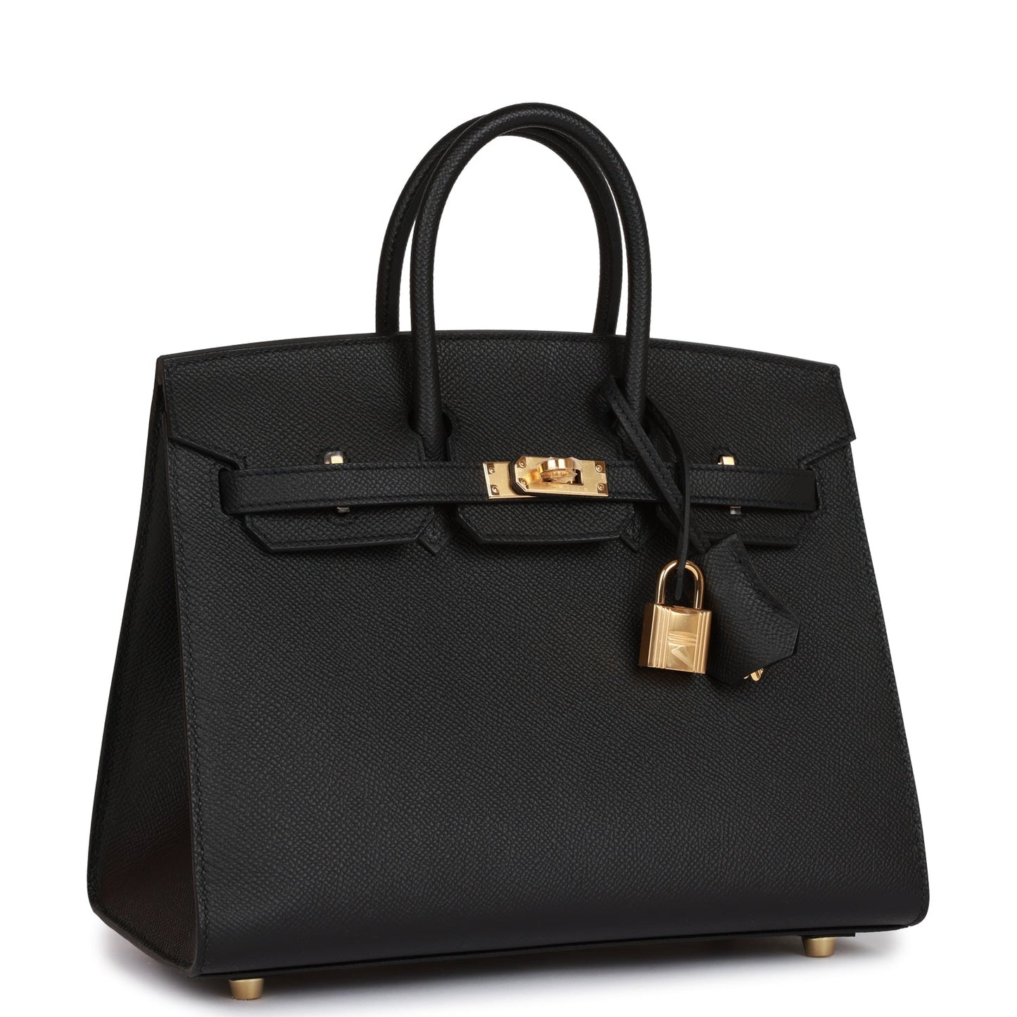Hermes Birkin 25 Sellier Black Epsom Gold Hardware
