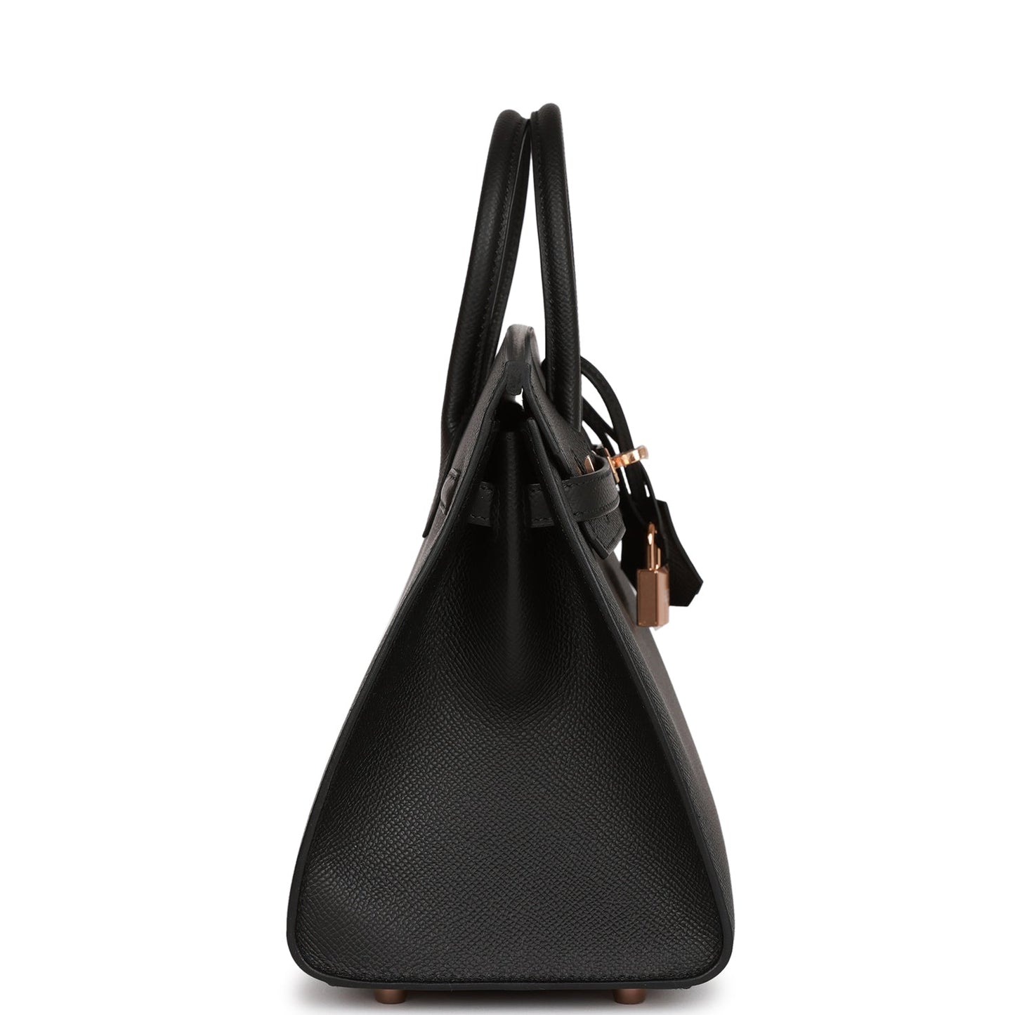 Hermes Birkin 25 Sellier Black Epsom Rose Gold Hardware