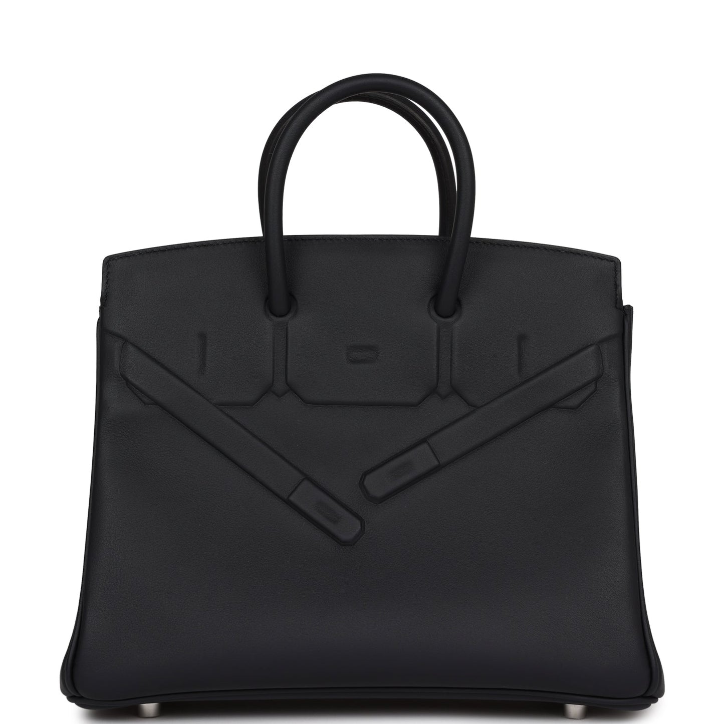 Luxury Hermes Birkin Shadow 25 Caban Swift Palladium Hardware