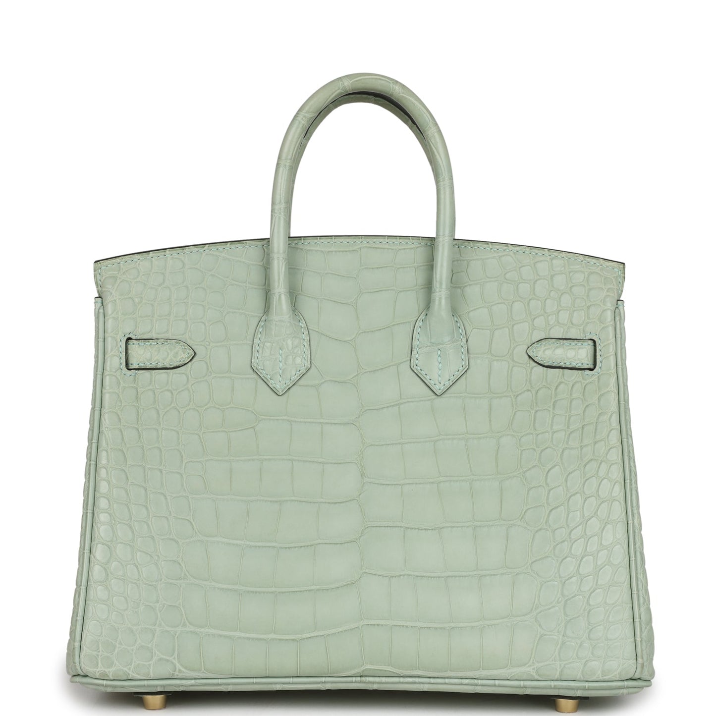 Luxury Hermes Birkin 25 Vert D'Eau Matte Alligator Gold Hardware