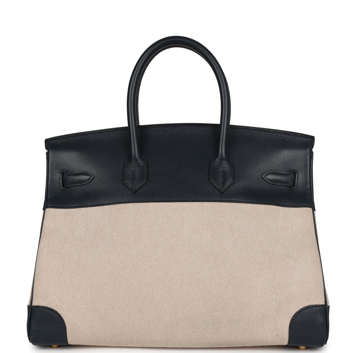 Hermes Birkin 35 Bleu Indigo Courchevel and Toile H Gold Hardware