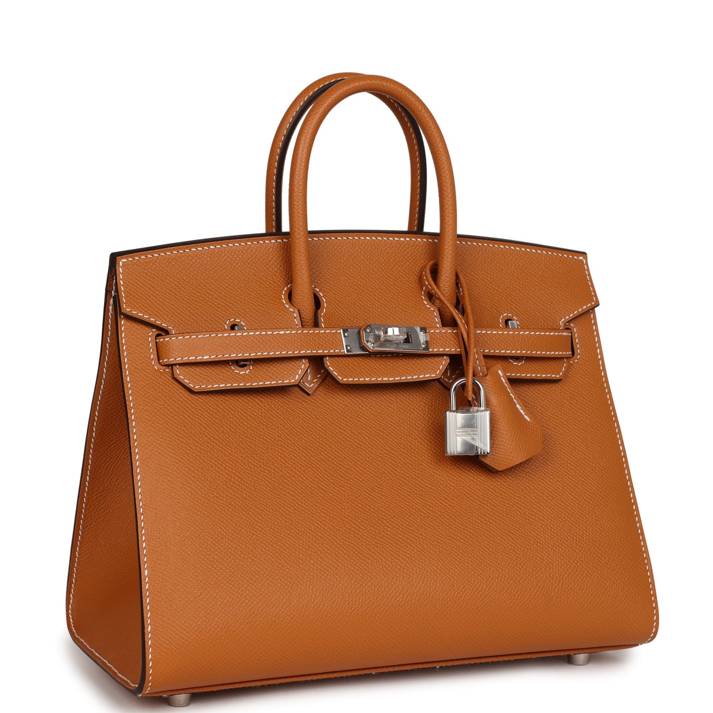 Luxury Hermes Birkin Sellier 25 Toffee Epsom Palladium Hardware