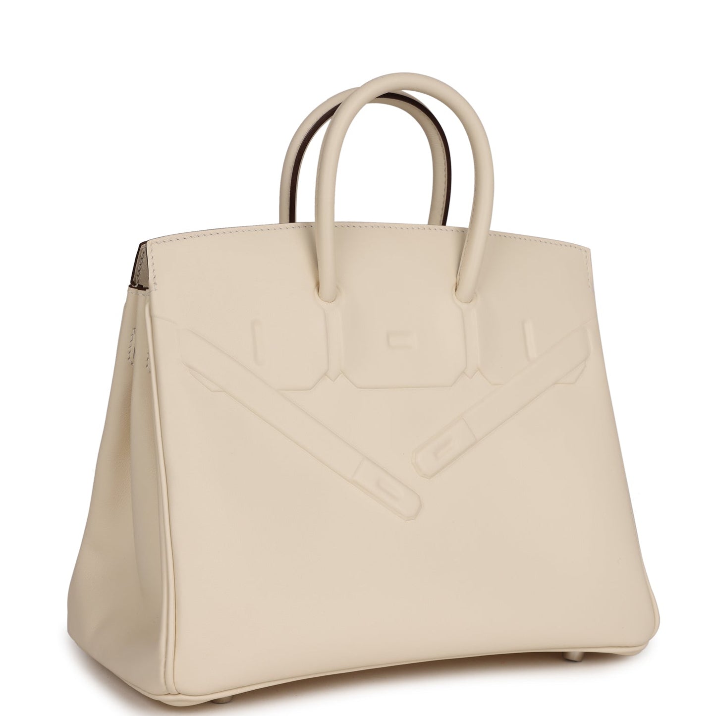 Luxury Hermes Birkin Shadow 25 Nata Swift Palladium Hardware