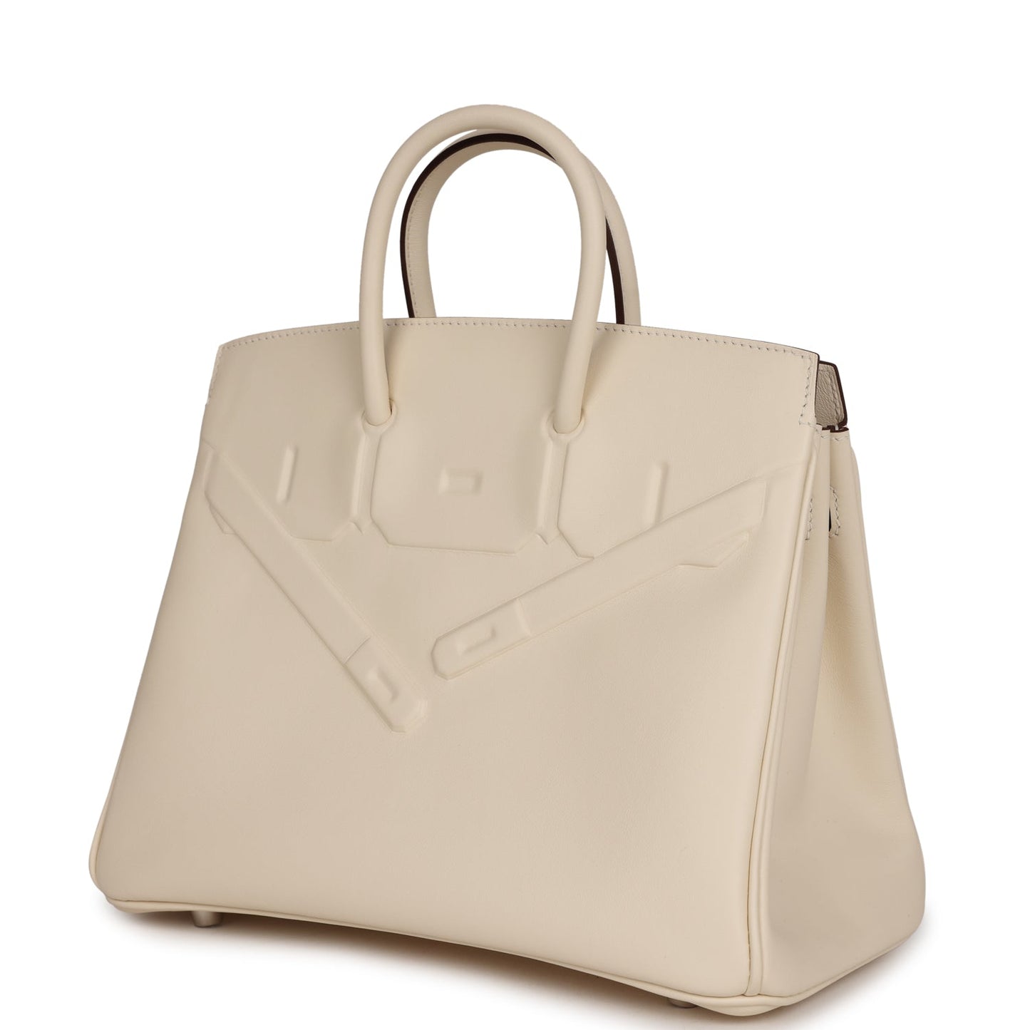 Luxury Hermes Birkin Shadow 25 Nata Swift Palladium Hardware
