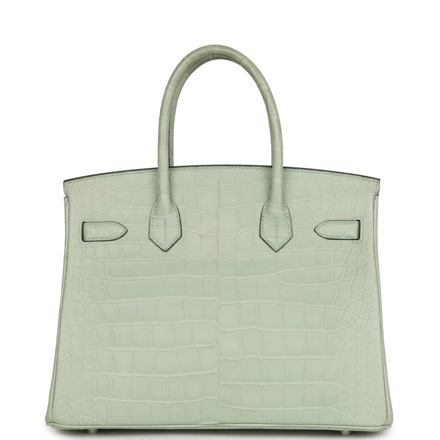 Top Quality Luxury Hermes Birkin 30 Vert D'Eau Matte Alligator Palladium Hardware