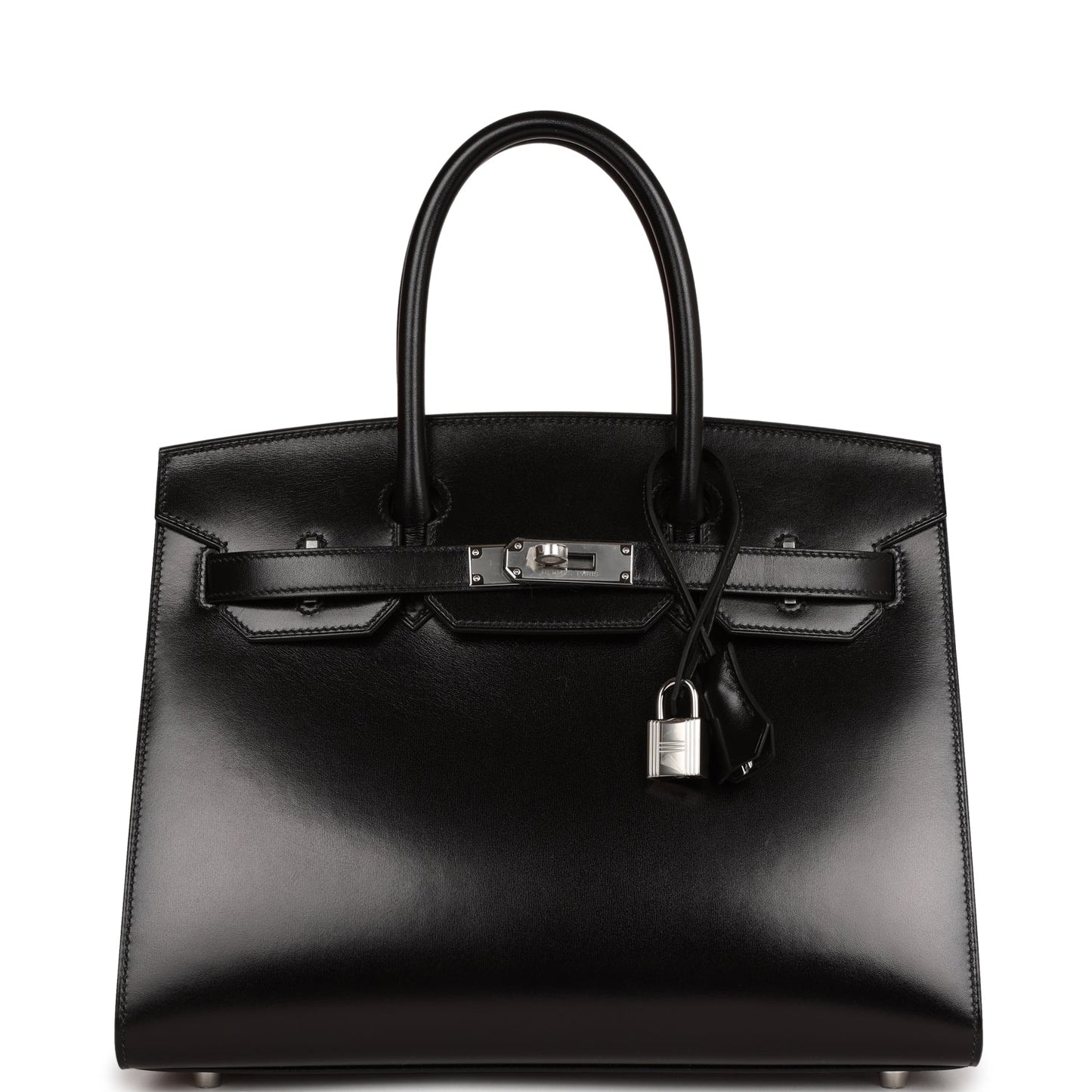 Luxury Hermes Birkin Sellier 30 Black Box Palladium Hardware