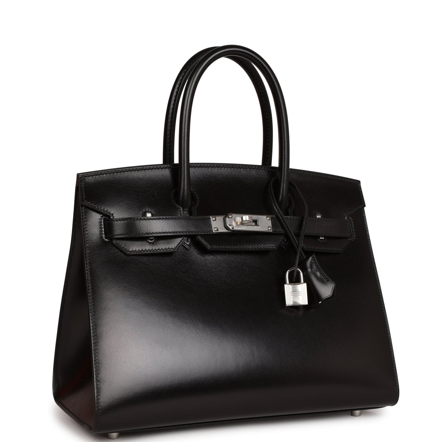 Luxury Hermes Birkin Sellier 30 Black Box Palladium Hardware