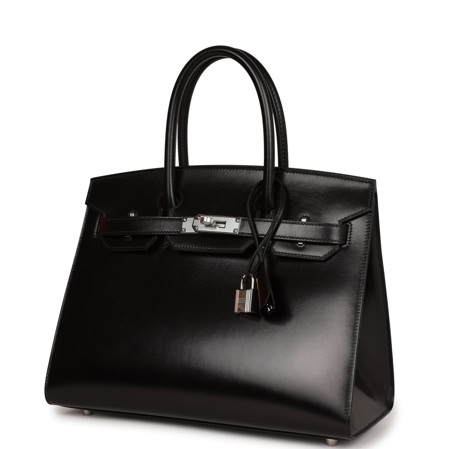 Luxury Hermes Birkin Sellier 30 Black Box Palladium Hardware