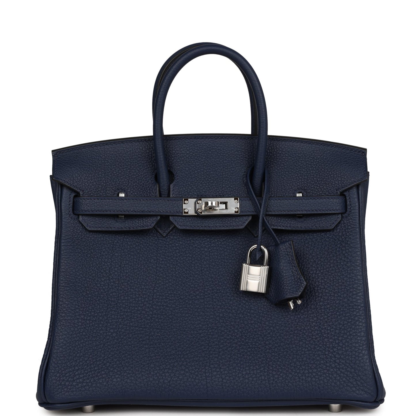 Luxury Hermes Birkin 25 Bleu Navy Togo Palladium Hardware