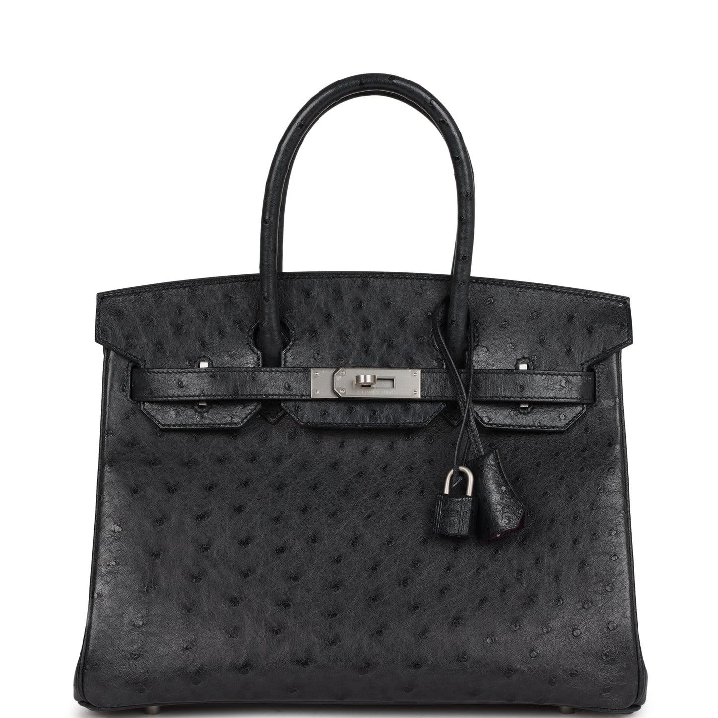Top Quality Luxury Hermes Special Order (HSS) Birkin 30 Black Verso Ostrich Brushed Palladium Hardware