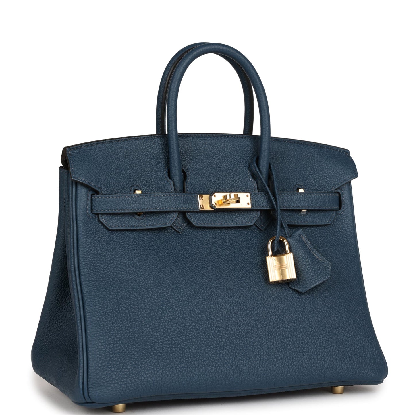 Luxury Hermes Birkin 25 Bleu De Prusse Togo Gold Hardware