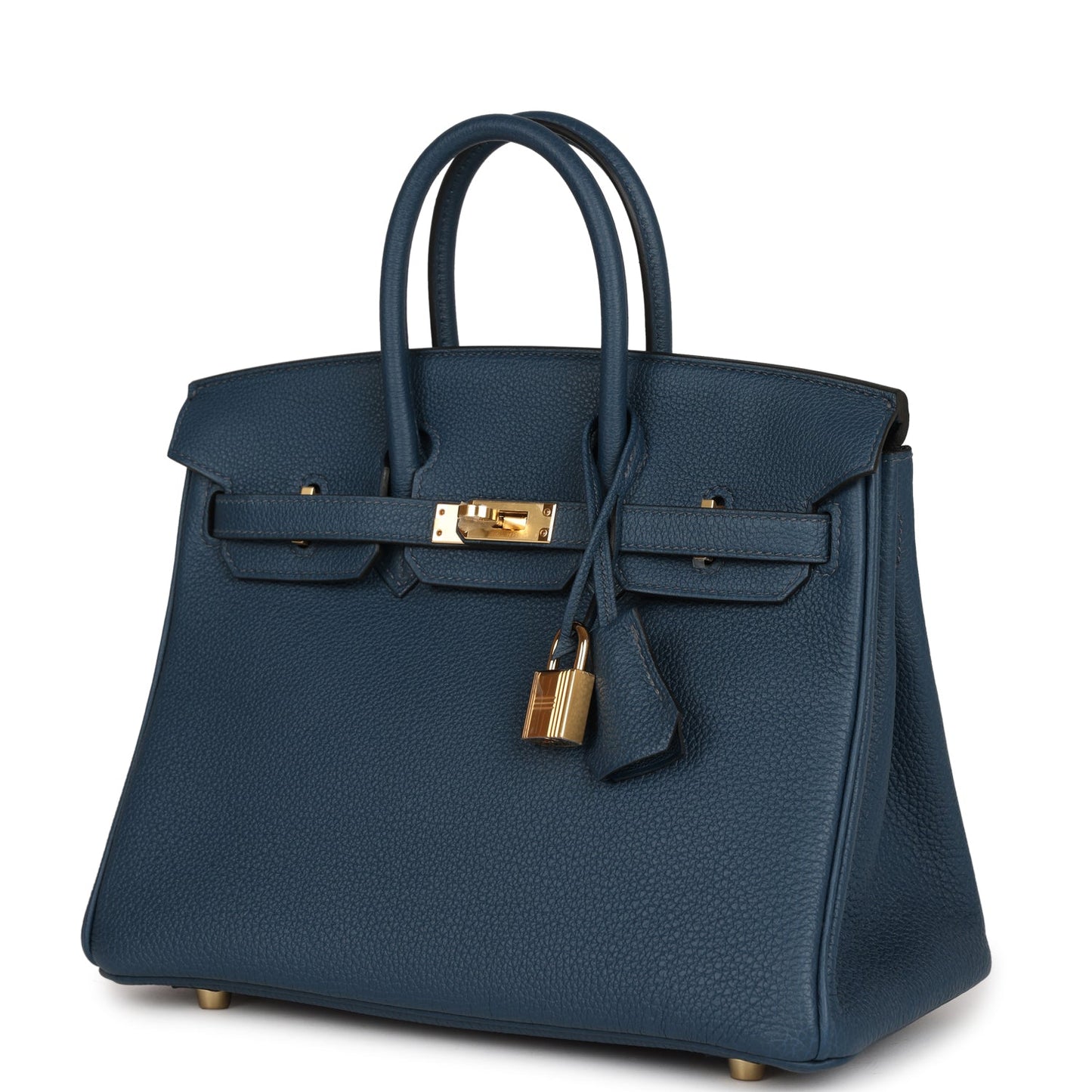 Luxury Hermes Birkin 25 Bleu De Prusse Togo Gold Hardware