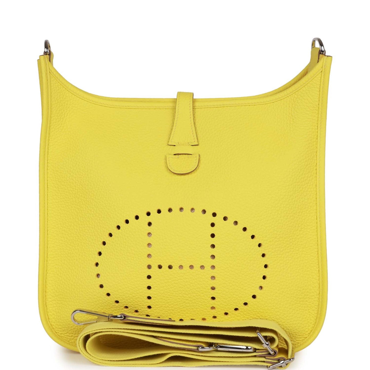 Luxury Hermes Evelyne III PM Lime Clemence Palladium Hardware