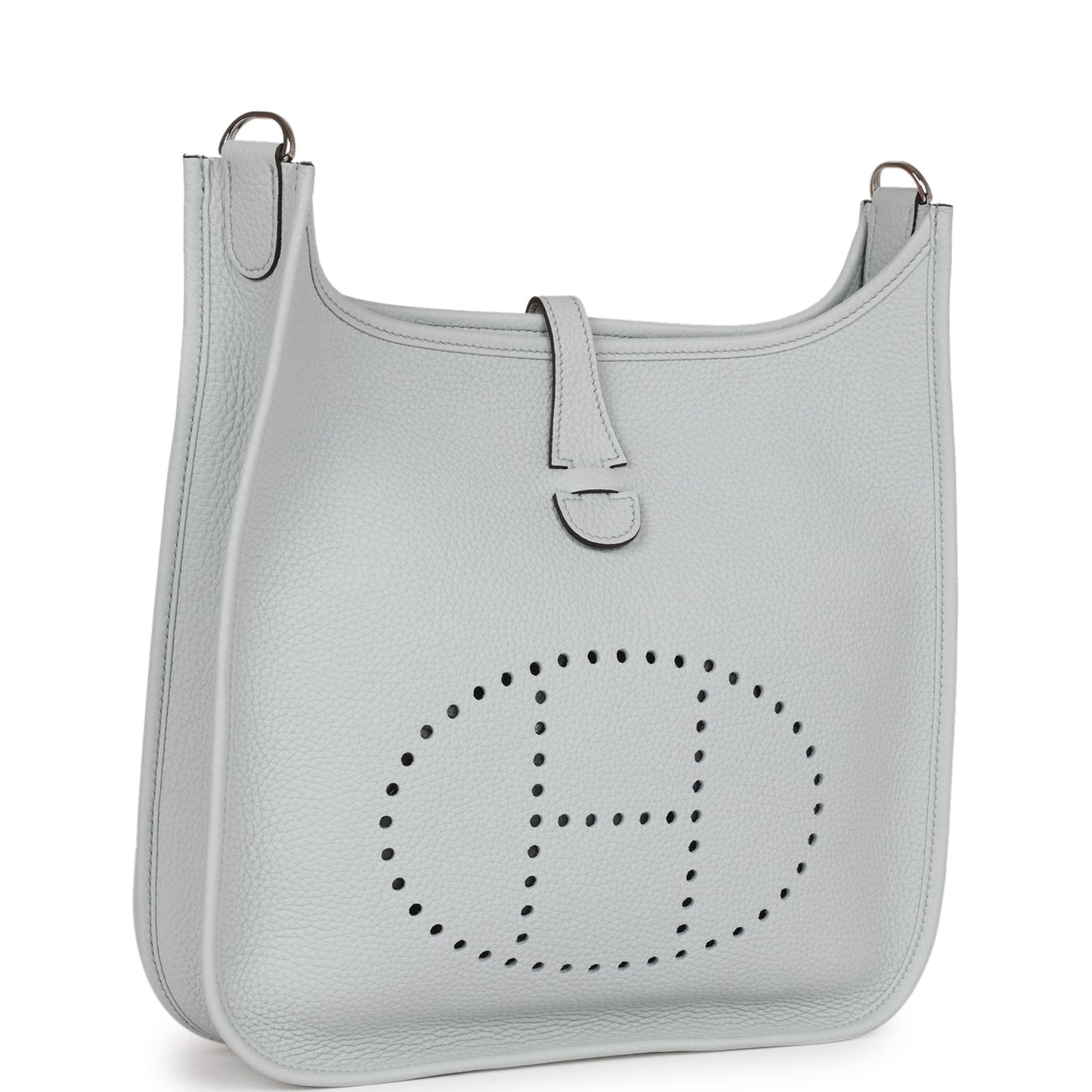 Luxury Hermes Evelyne III PM Bleu Pale Clemence Palladium Hardware