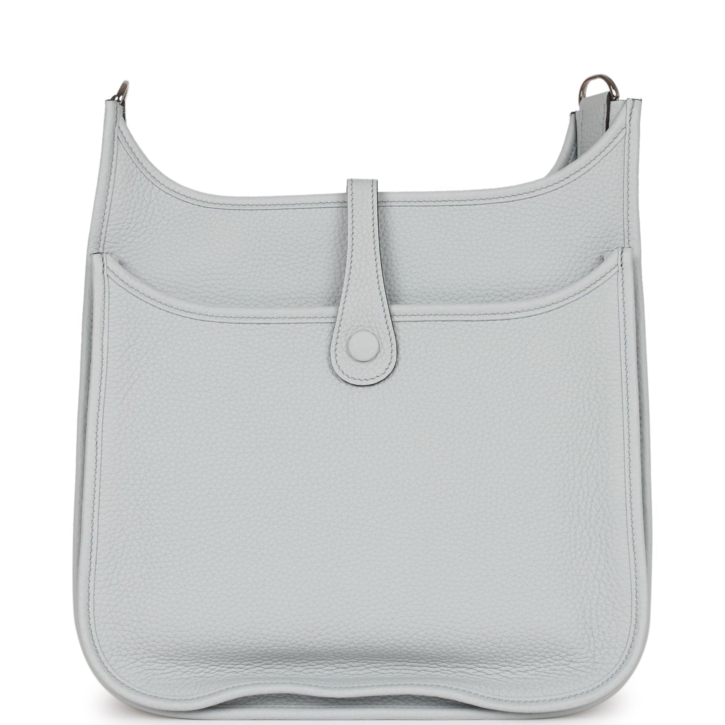 Luxury Hermes Evelyne III PM Bleu Pale Clemence Palladium Hardware