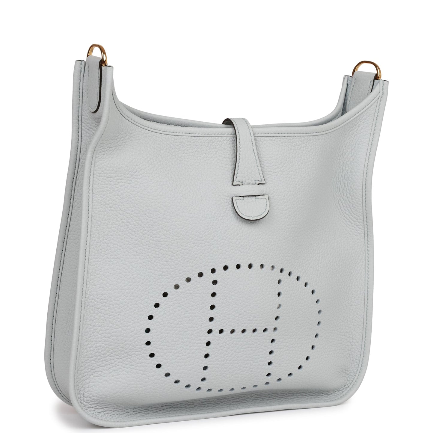 Luxury Hermes Evelyne III PM Bleu Lin Clemence Gold Hardware
