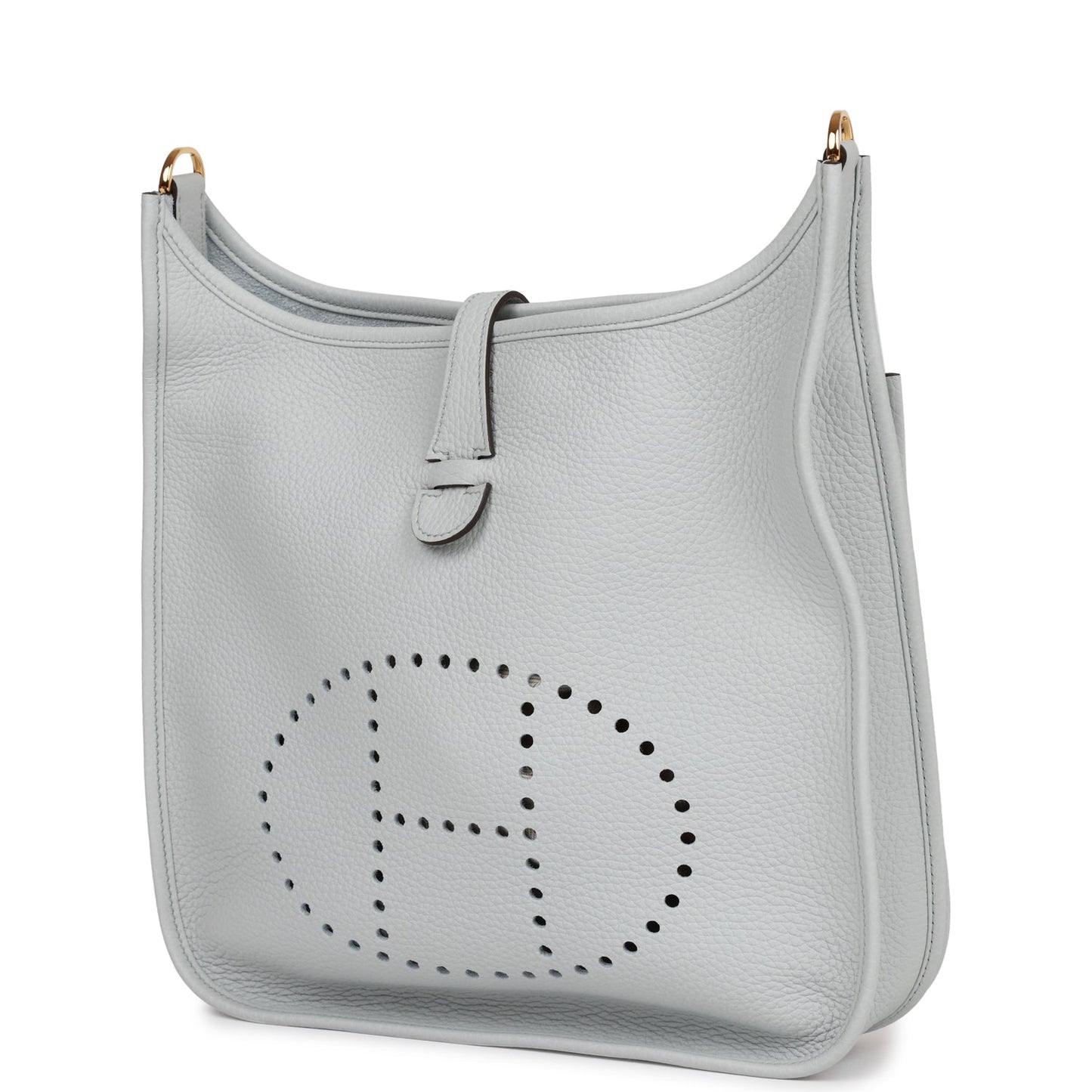 Luxury Hermes Evelyne III PM Bleu Lin Clemence Gold Hardware