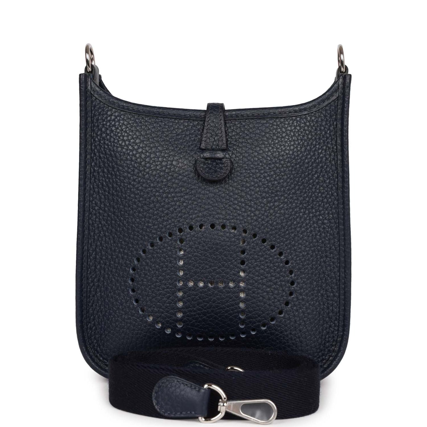 Luxury Hermes Evelyne TPM Bleu Nuit Clemence Palladium Hardware