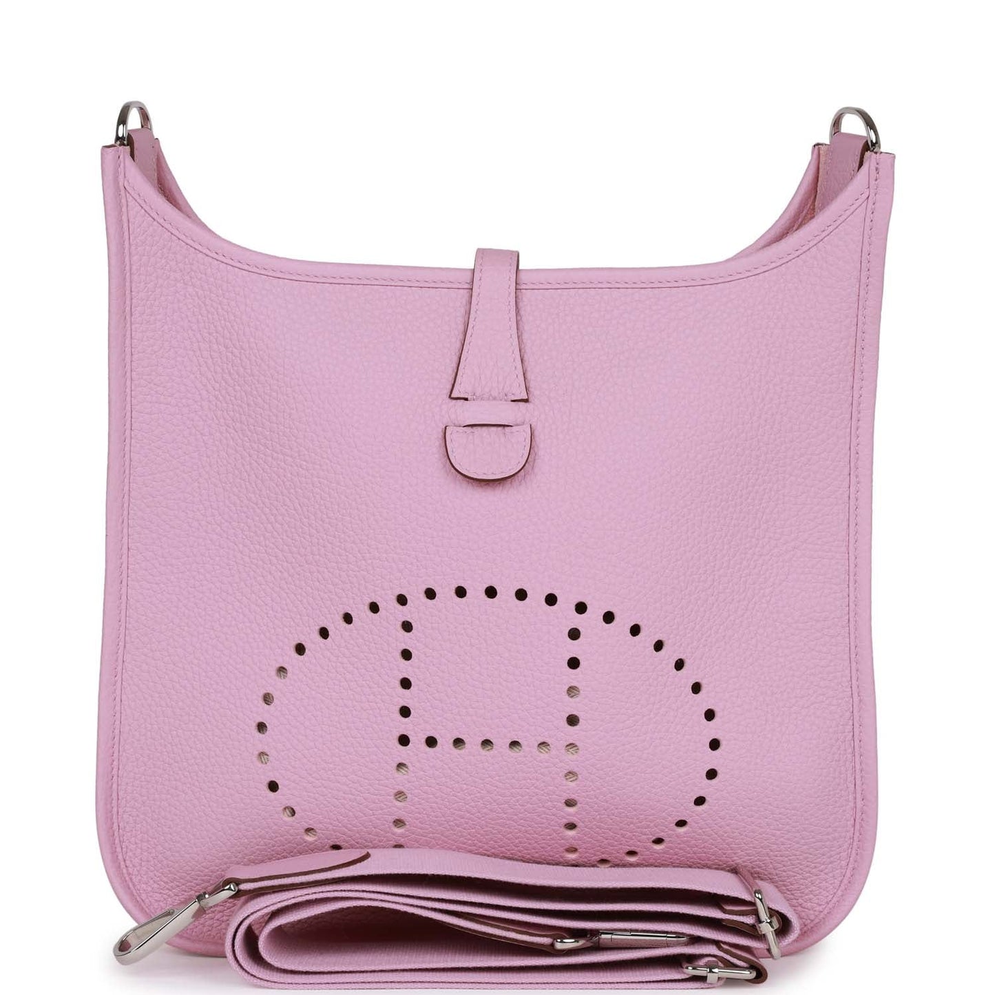 Luxury Hermes Evelyne III PM Mauve Sylvestre Clemence Palladium Hardware