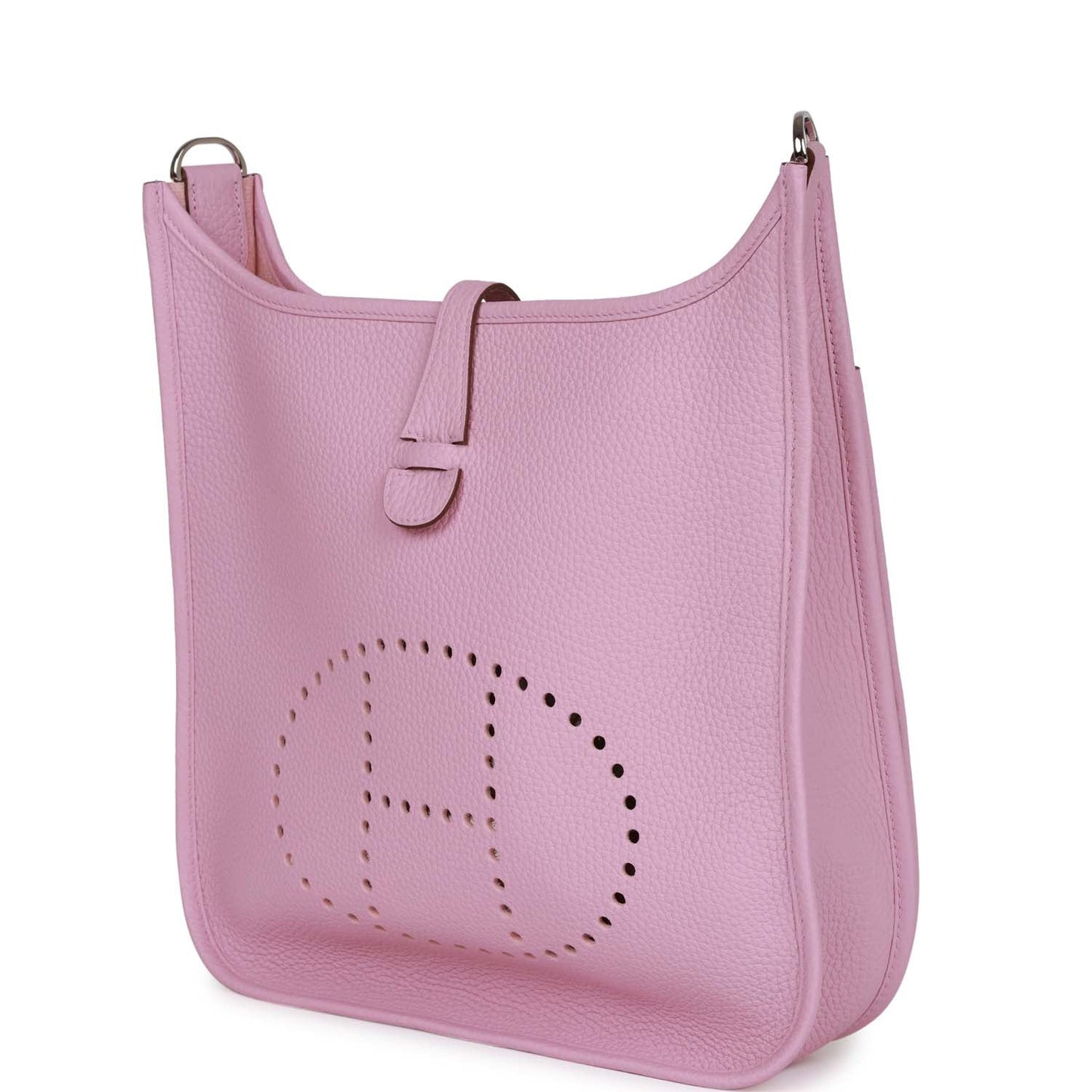 Luxury Hermes Evelyne III PM Mauve Sylvestre Clemence Palladium Hardware