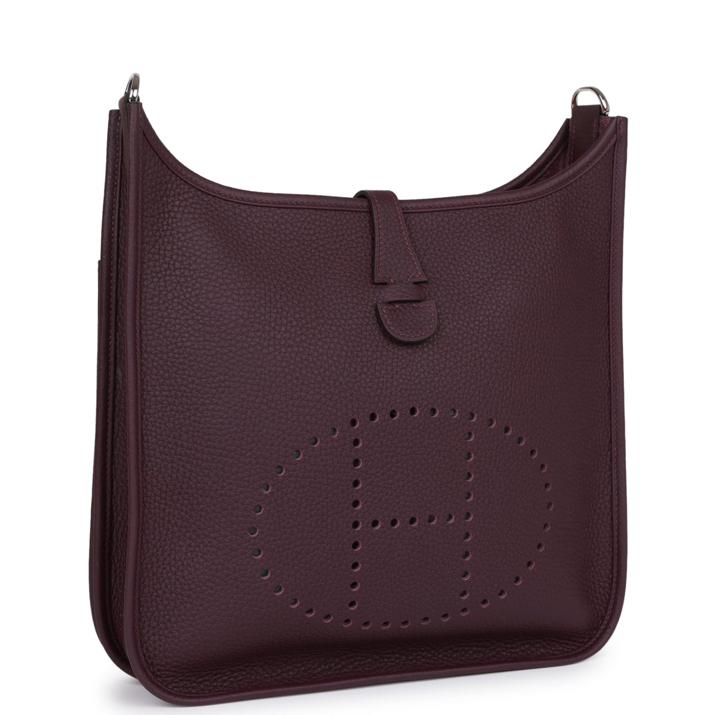 Luxury Hermes Evelyne III PM Cassis Clemence  Palladium Hardware