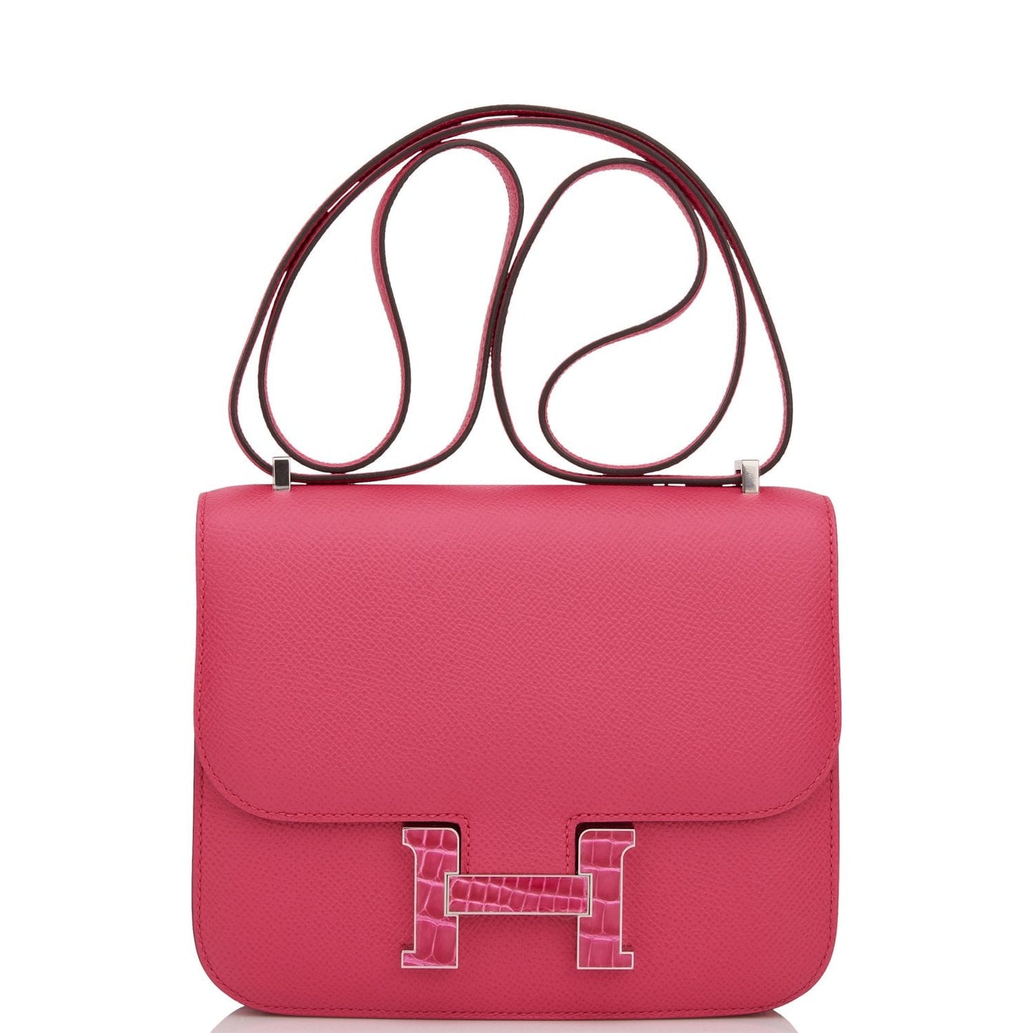 Hermes Constance 18 Rose Mexico Epsom and Alligator Palladium Hardware