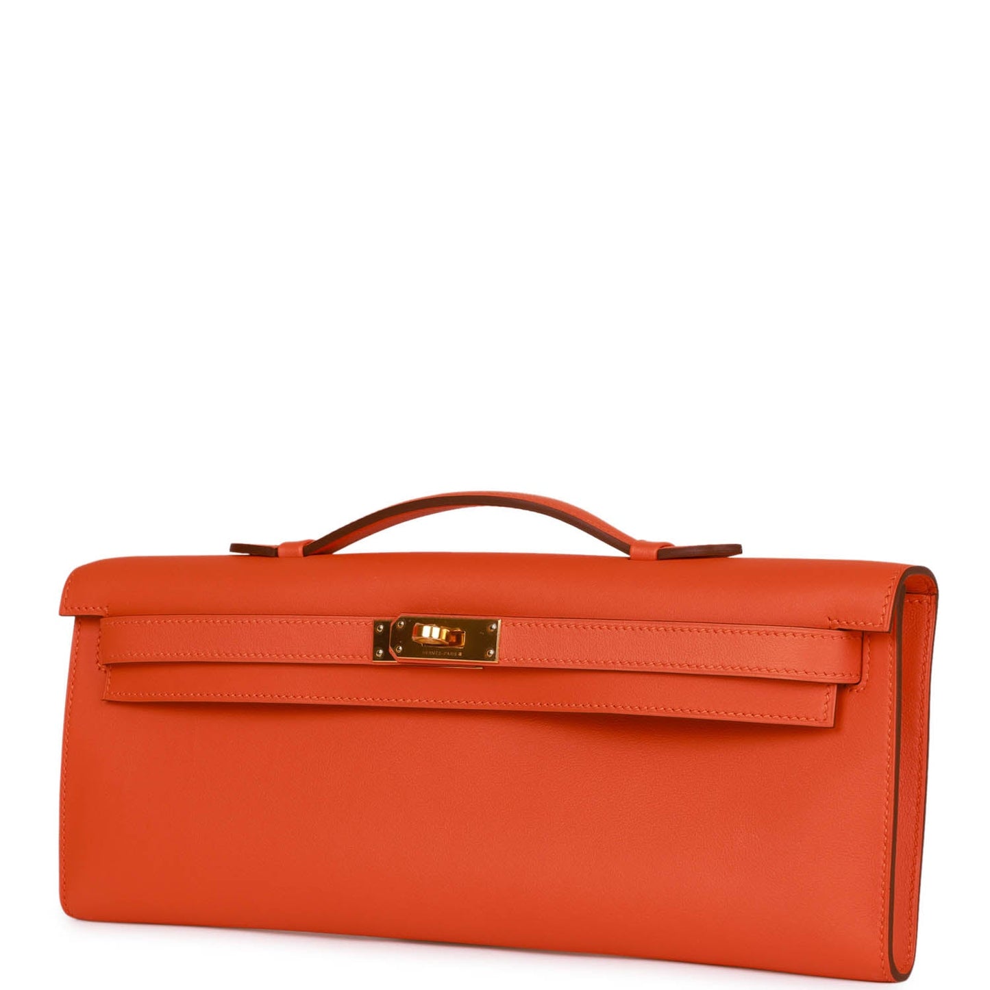 Luxury Hermes Kelly Cut Orange Swift Gold Hardware
