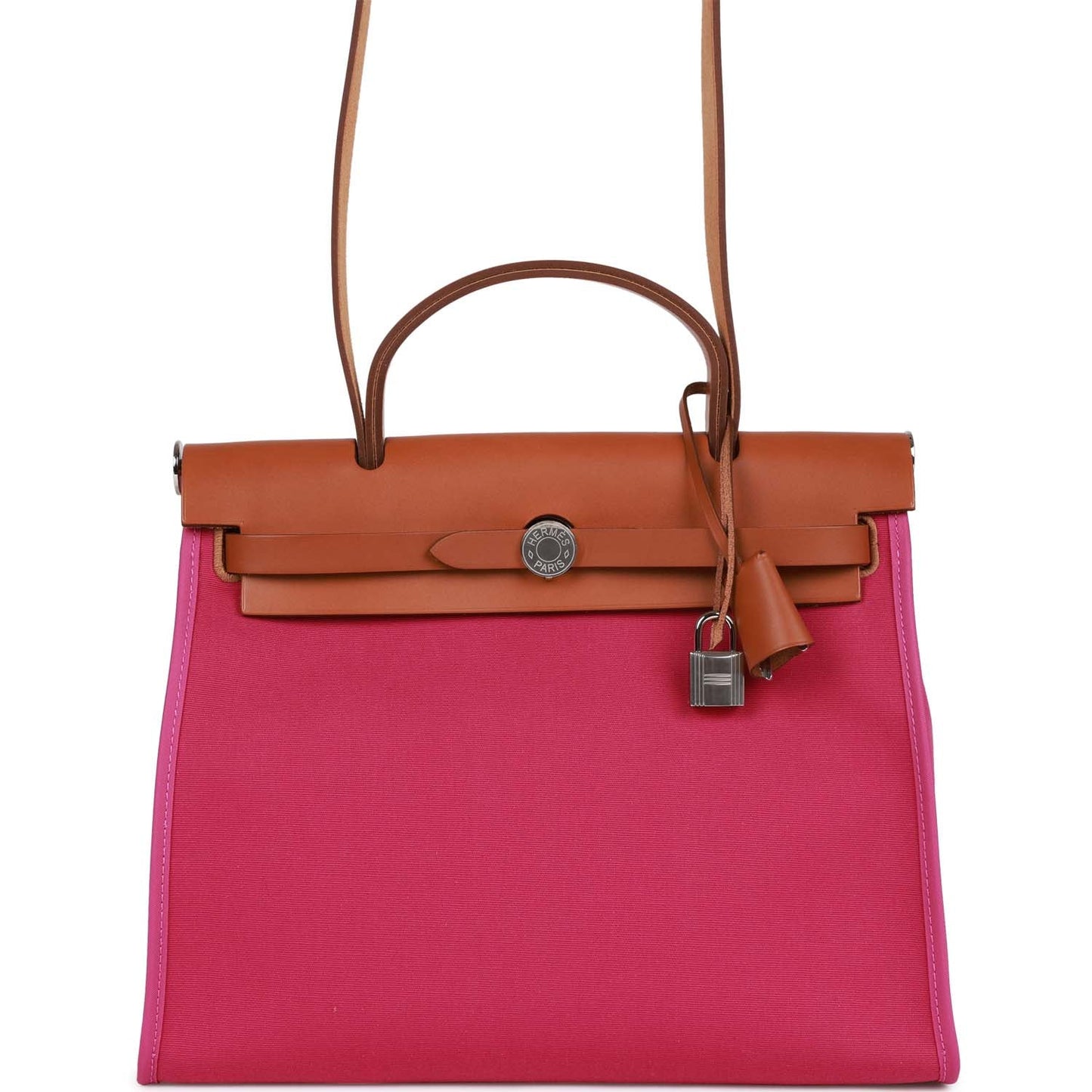 Luxury Hermes Herbag Zip PM 31 Rose Pourpre Toile H Berline Vache Barenia Hunter Palladium Hardware