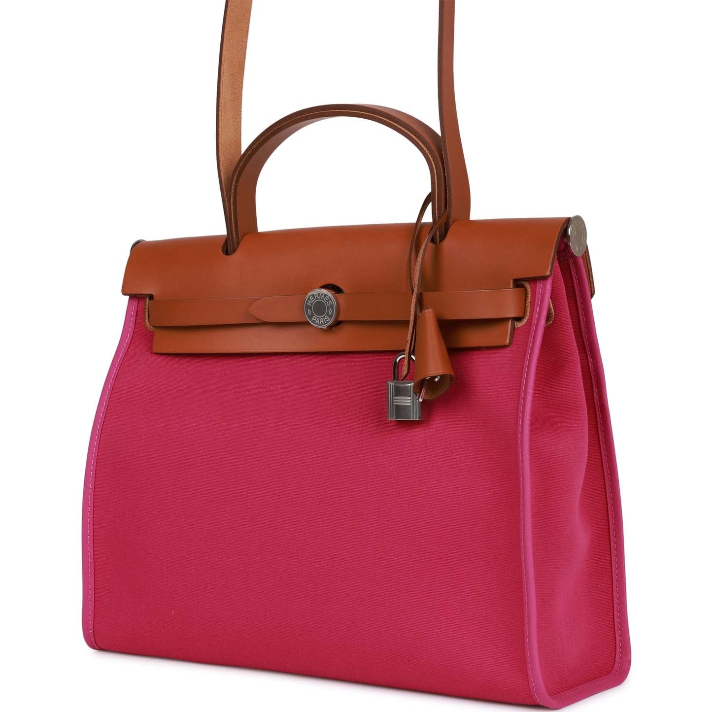 Luxury Hermes Herbag Zip PM 31 Rose Pourpre Toile H Berline Vache Barenia Hunter Palladium Hardware