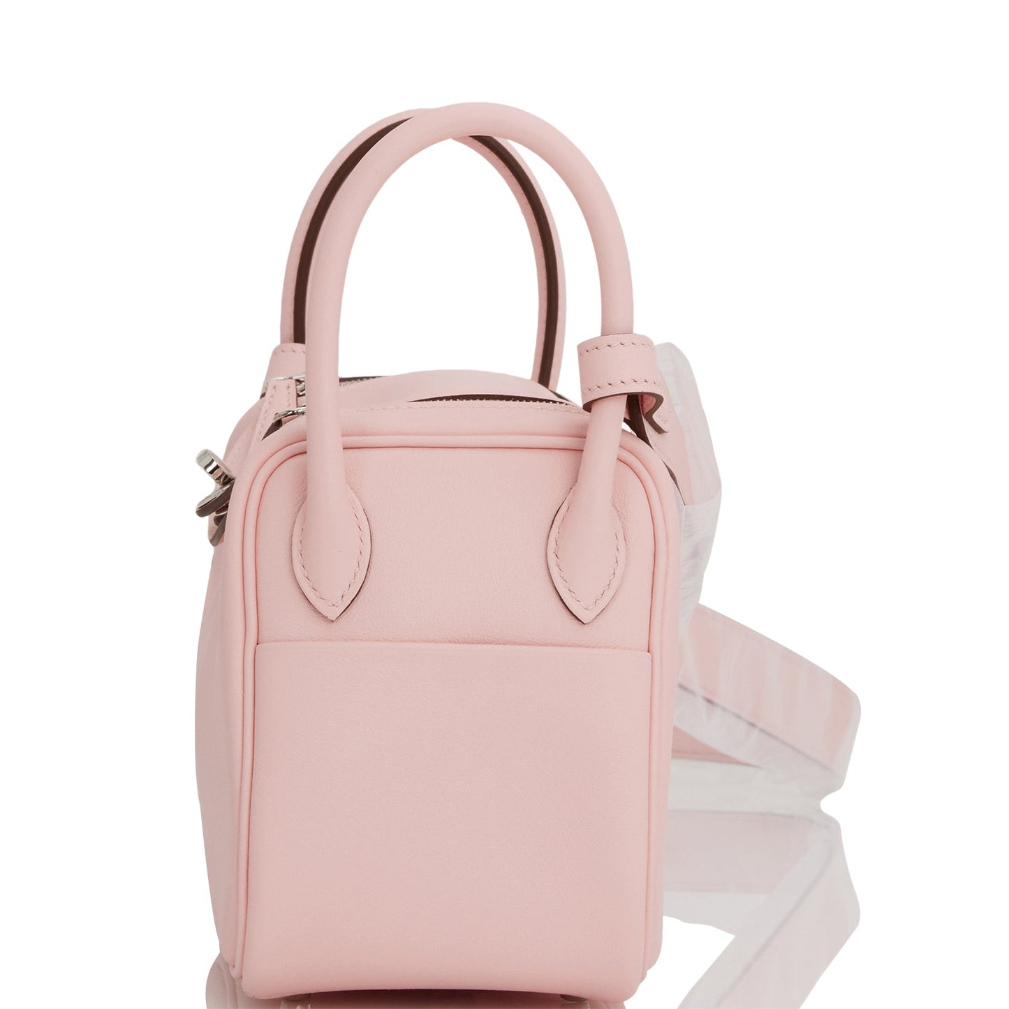 Luxury Hermes Mini Lindy Rose Sakura Swift Palladium Hardware