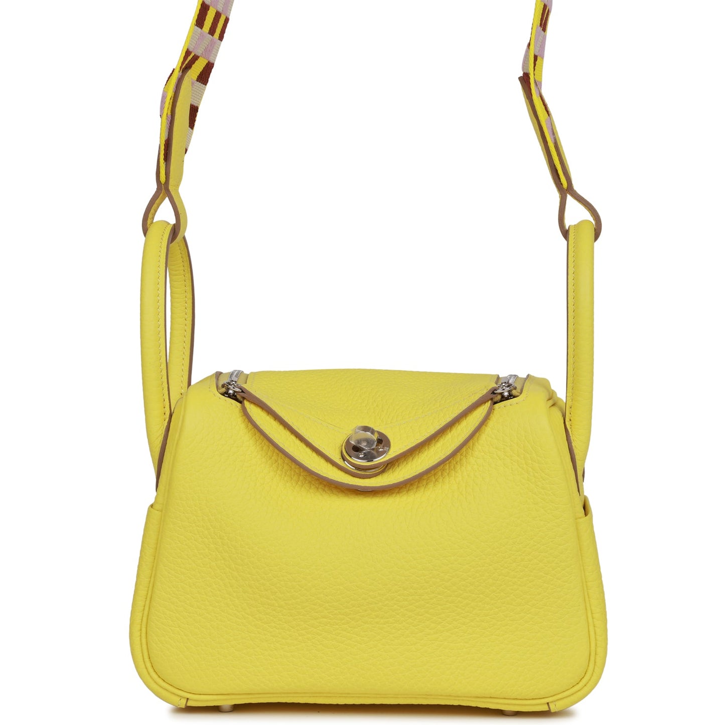 Luxury Hermes Mini Lindy Lime Clemence Palladium Hardware