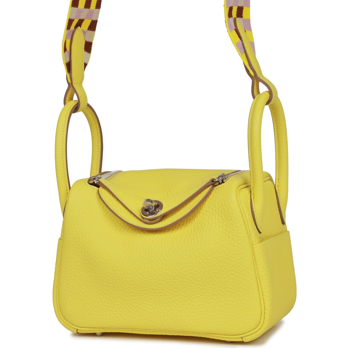 Luxury Hermes Mini Lindy Lime Clemence Palladium Hardware