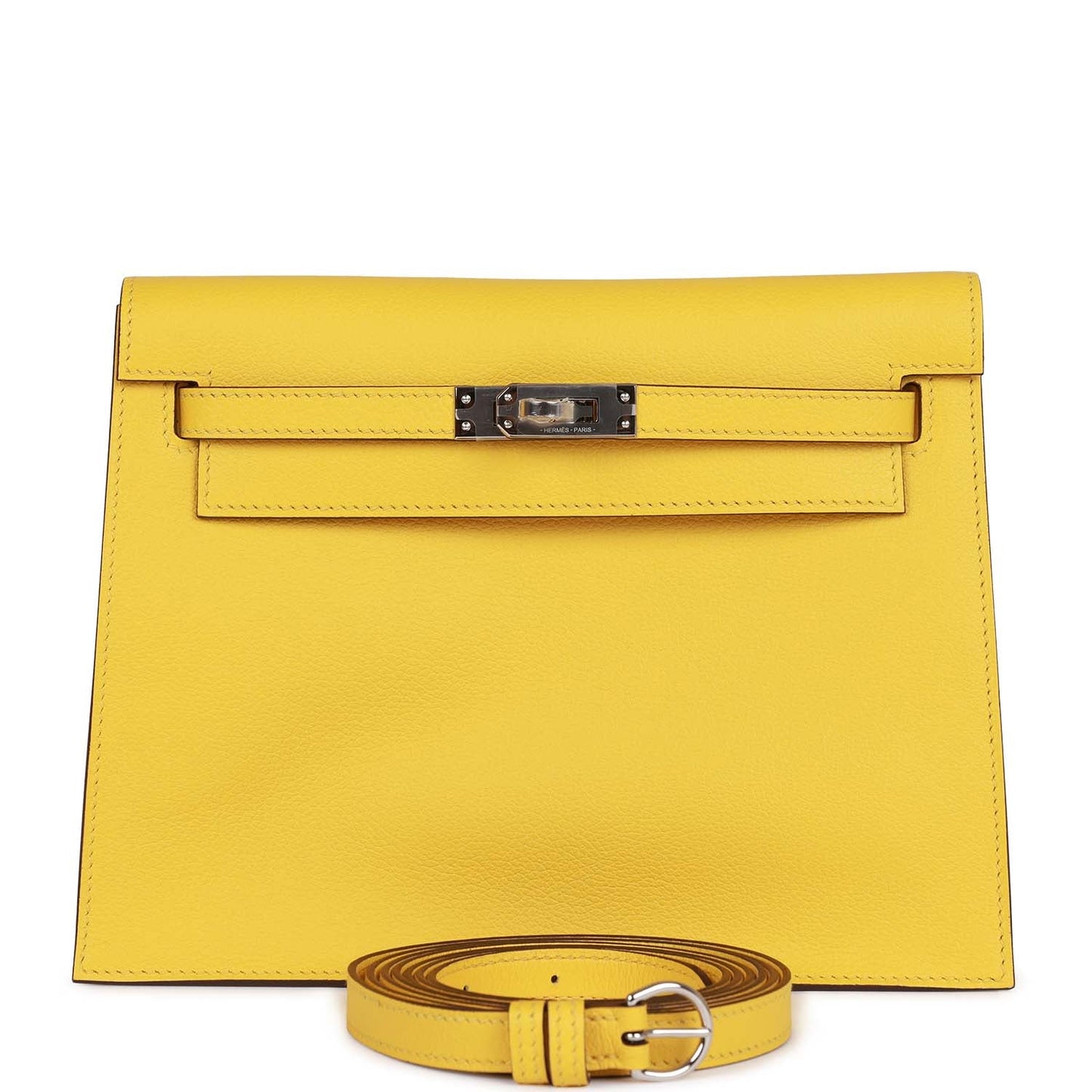 Luxury Hermes Kelly Danse Lime Evercolor Palladium Hardware