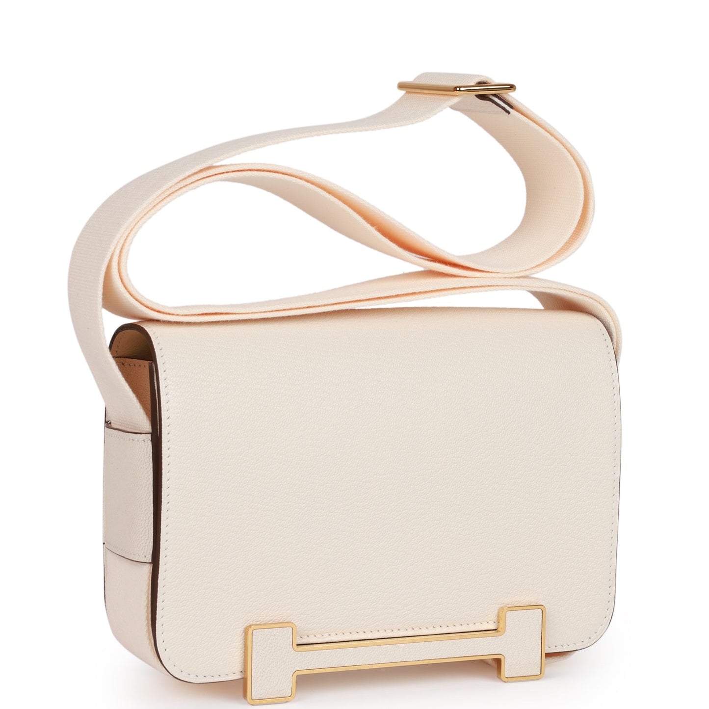Luxury Hermes Geta Nata Chevre Gold Hardware