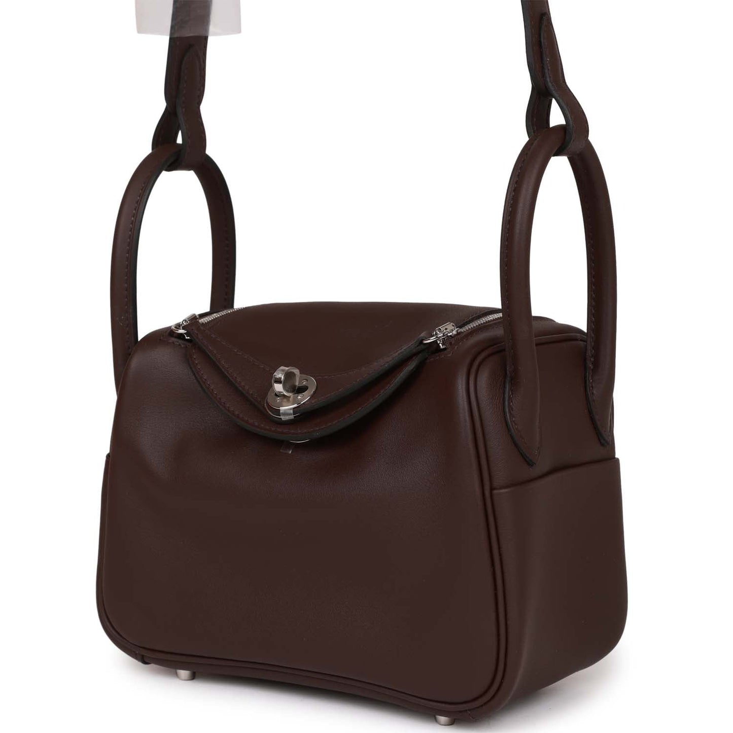 Luxury Hermes Mini Lindy Rouge Sellier Verso Swift Palladium Hardware