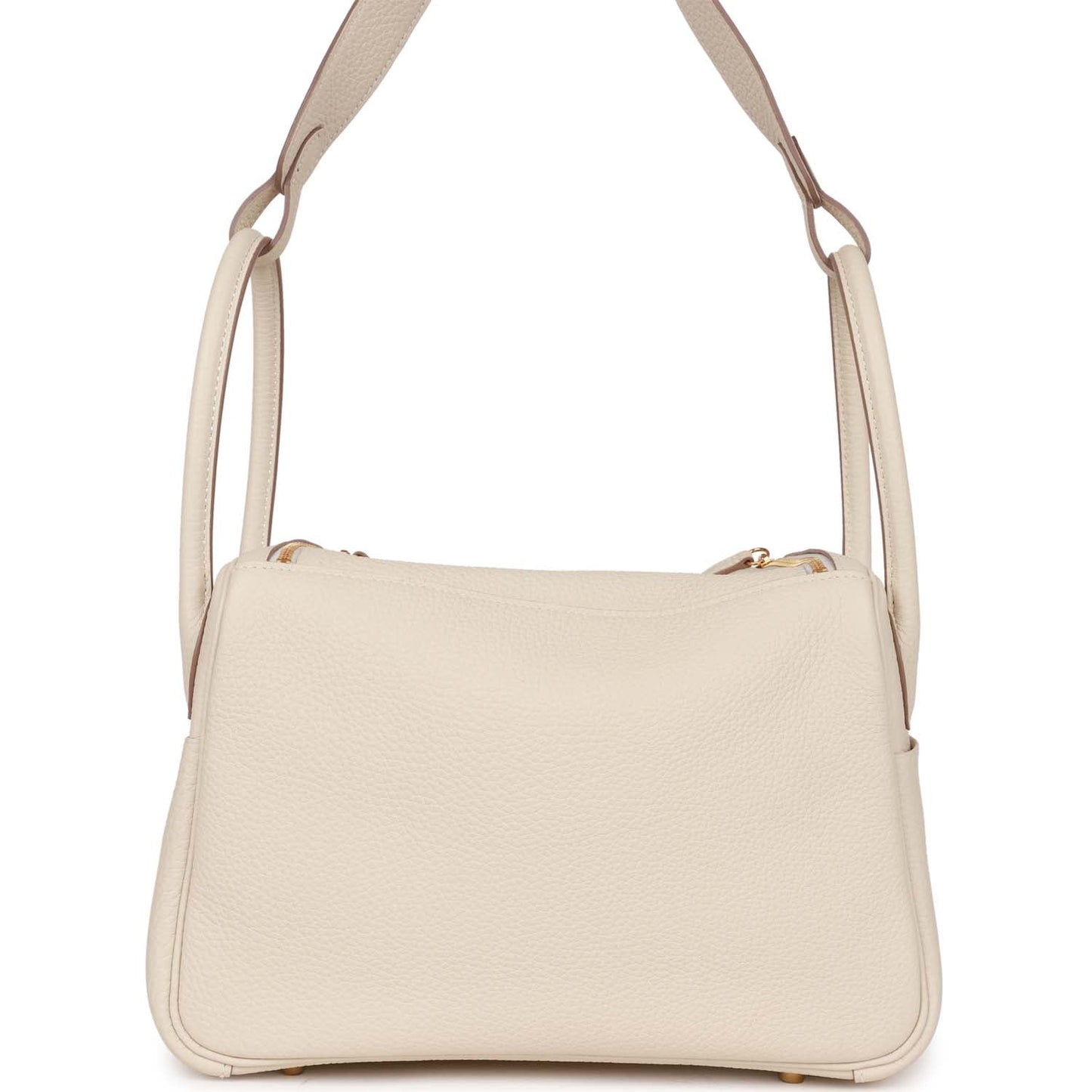 Luxury Hermes Lindy 26 Craie Clemence Gold Hardware