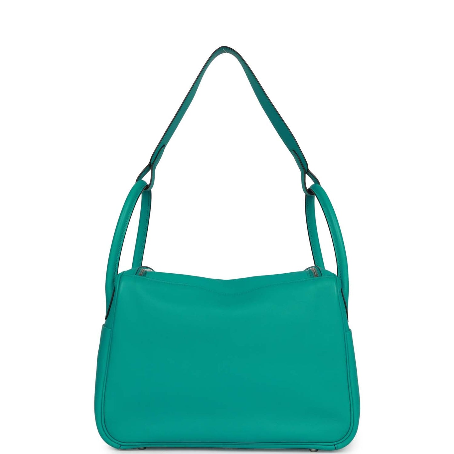 Luxury Hermes Lindy 30 Bleu Paon Swift Palladium Hardware
